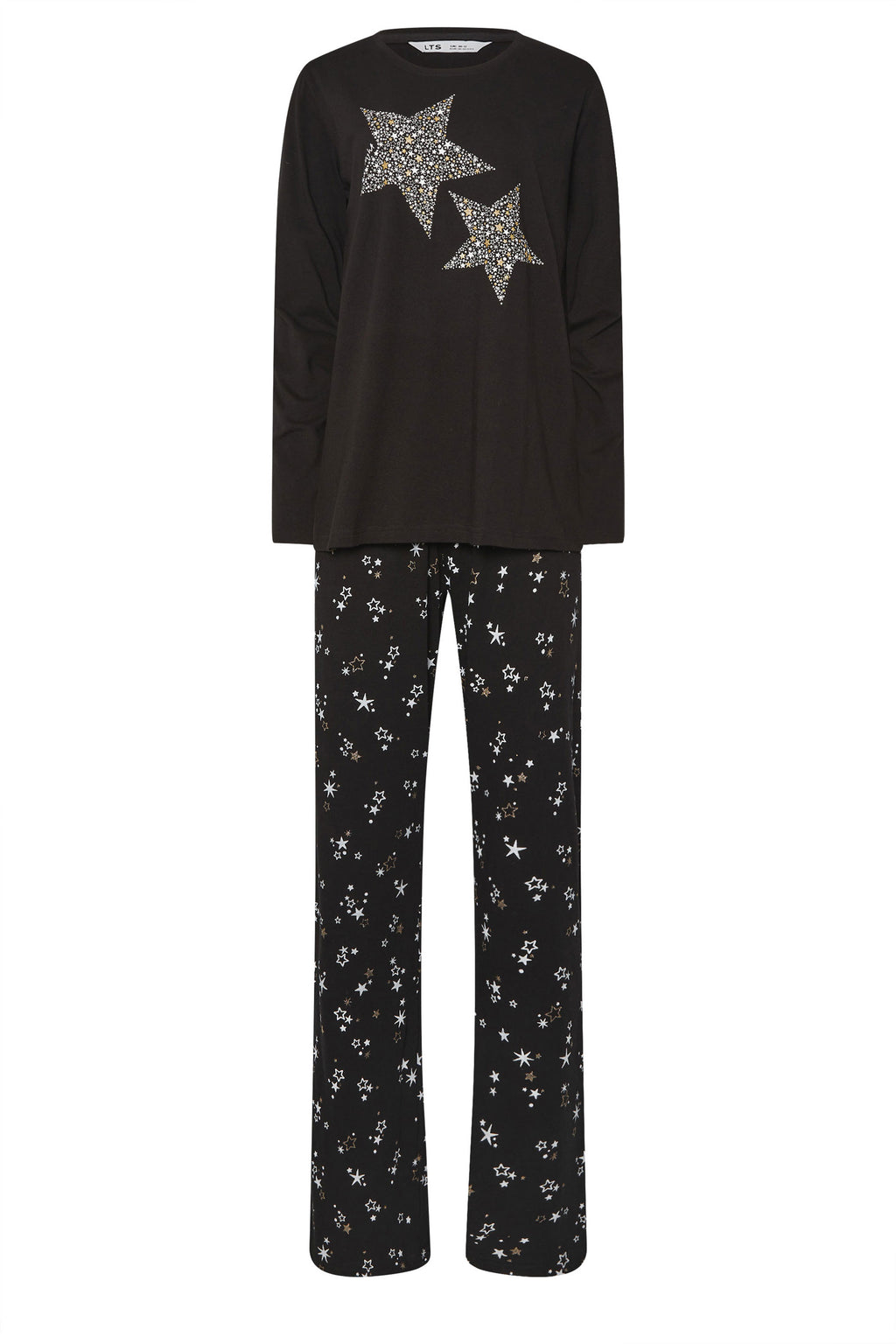  LTS Tall Black Star Graphic Wide Leg Pyjama Set