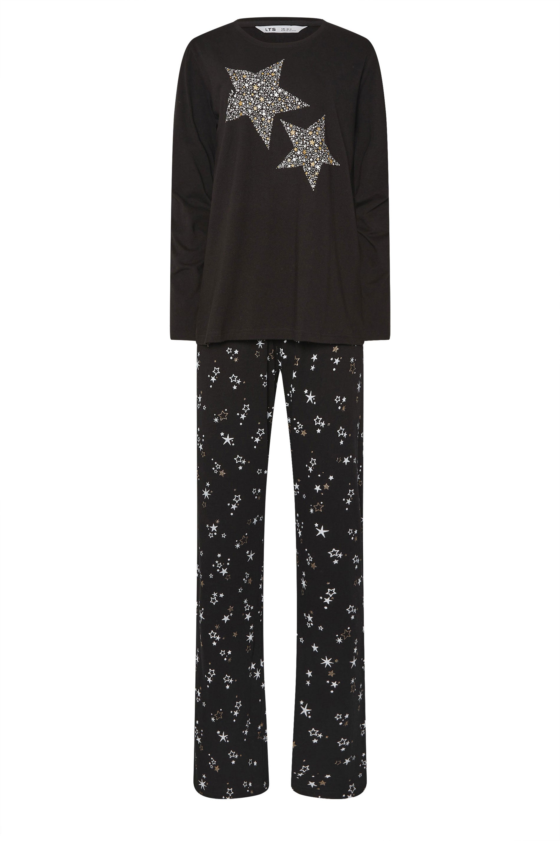  LTS Tall Black Star Graphic Wide Leg Pyjama Set