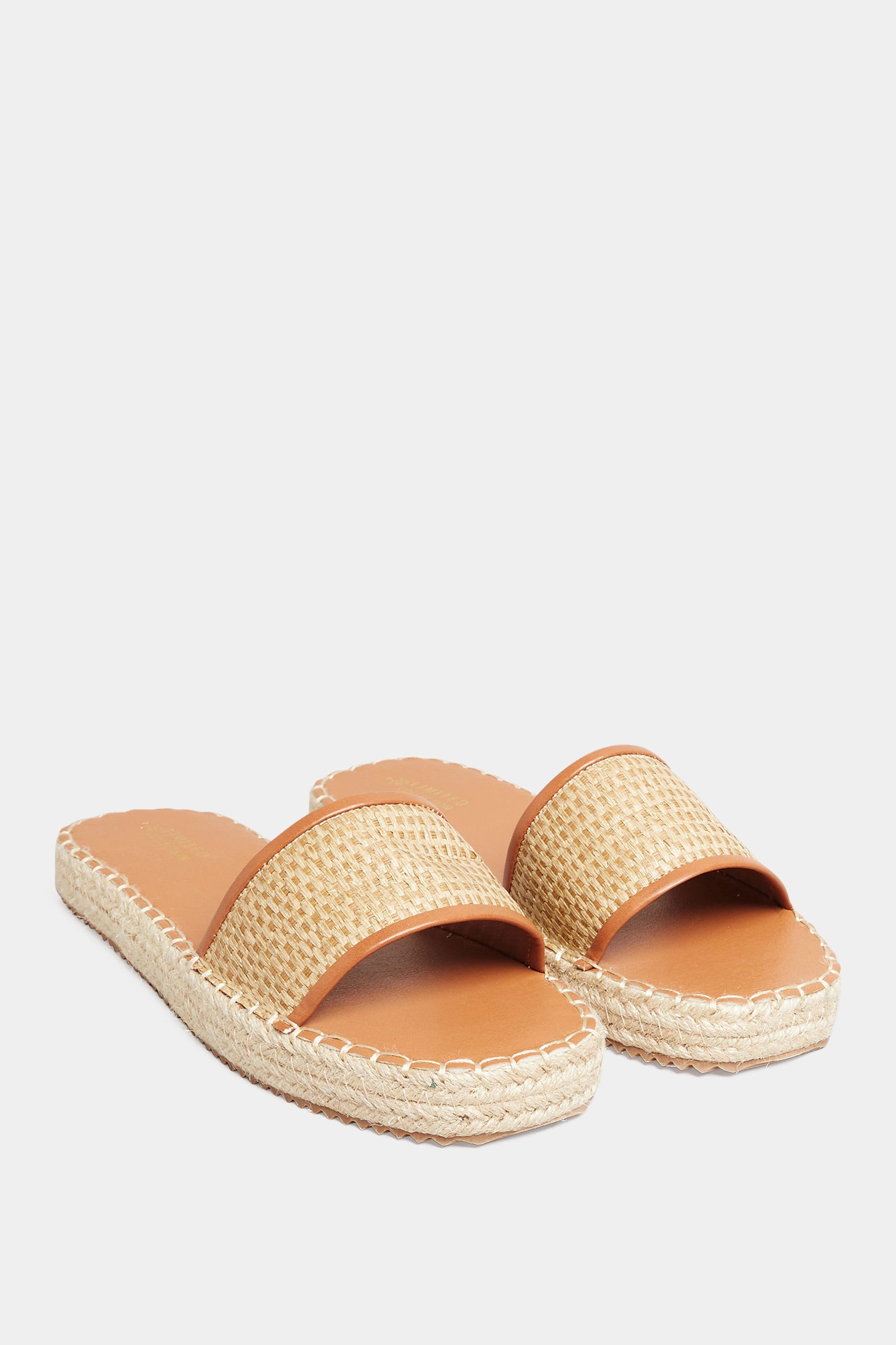  Espadrilles-Mules Marrons Pieds Large E