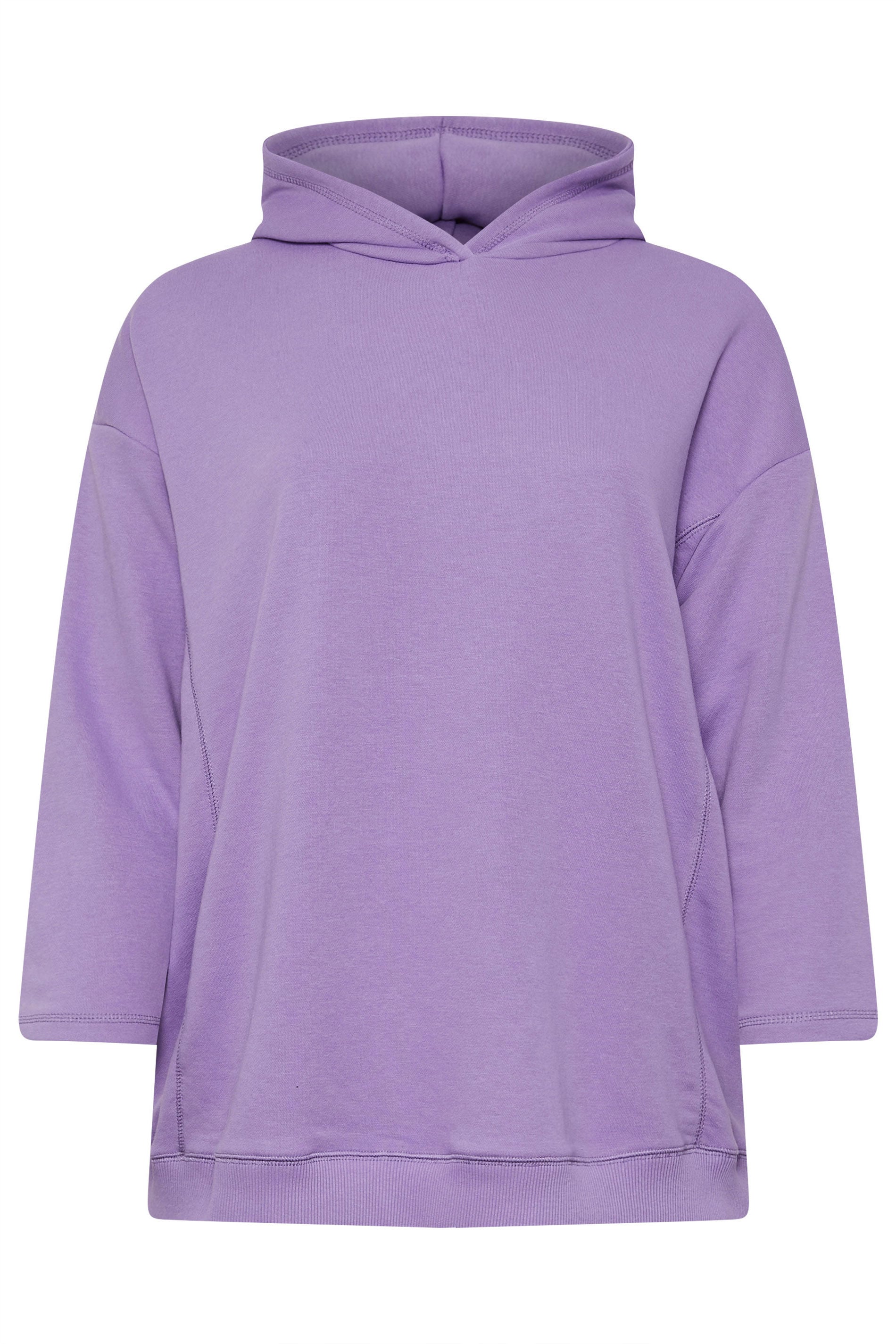  YOURS - Pull En Jersey à Capuche Lavande Coupe Oversize