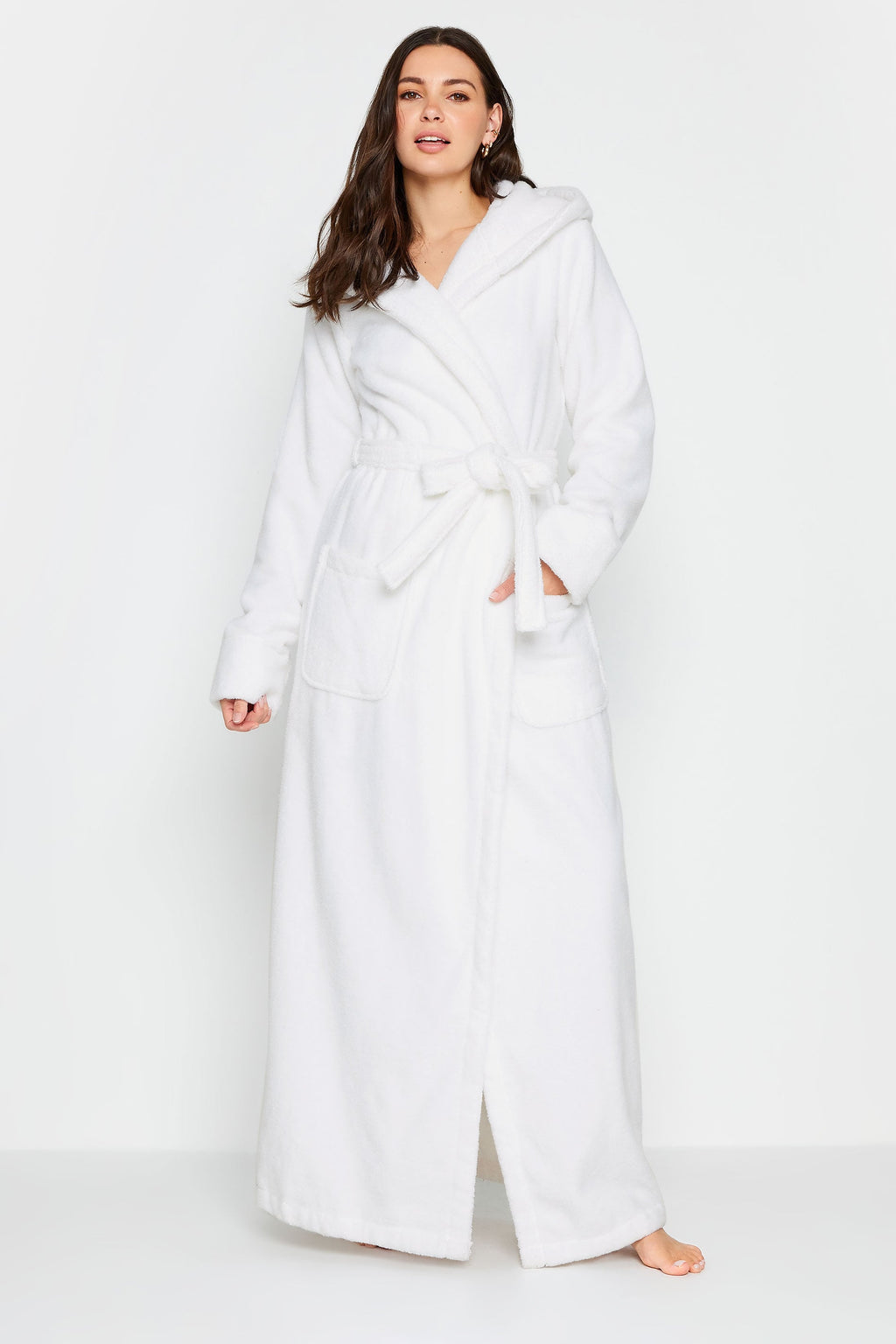  LTS PREMIUM Tall White Cotton Towelling Maxi Robe