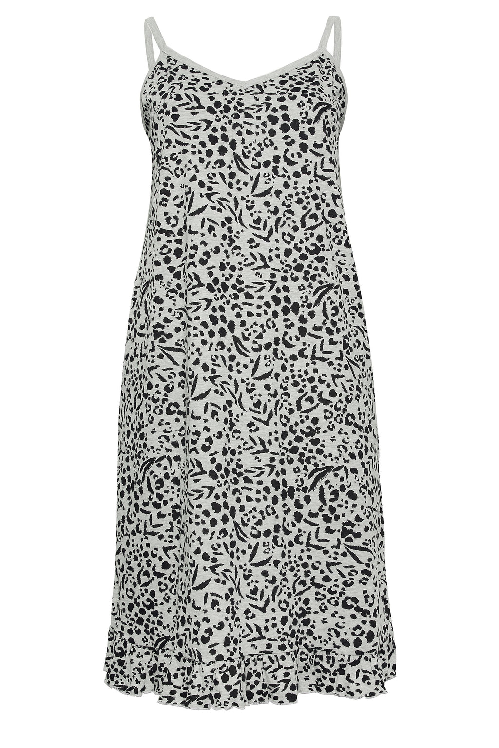  YOURS - Chemise De Nuit Grise Design Léopard