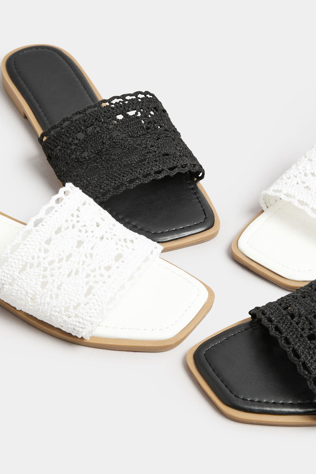  Mules Blanches En Crochet Pieds Extra Larges EEE