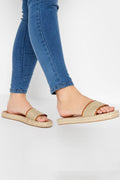  Espadrilles-Mules Marrons Pieds Large E