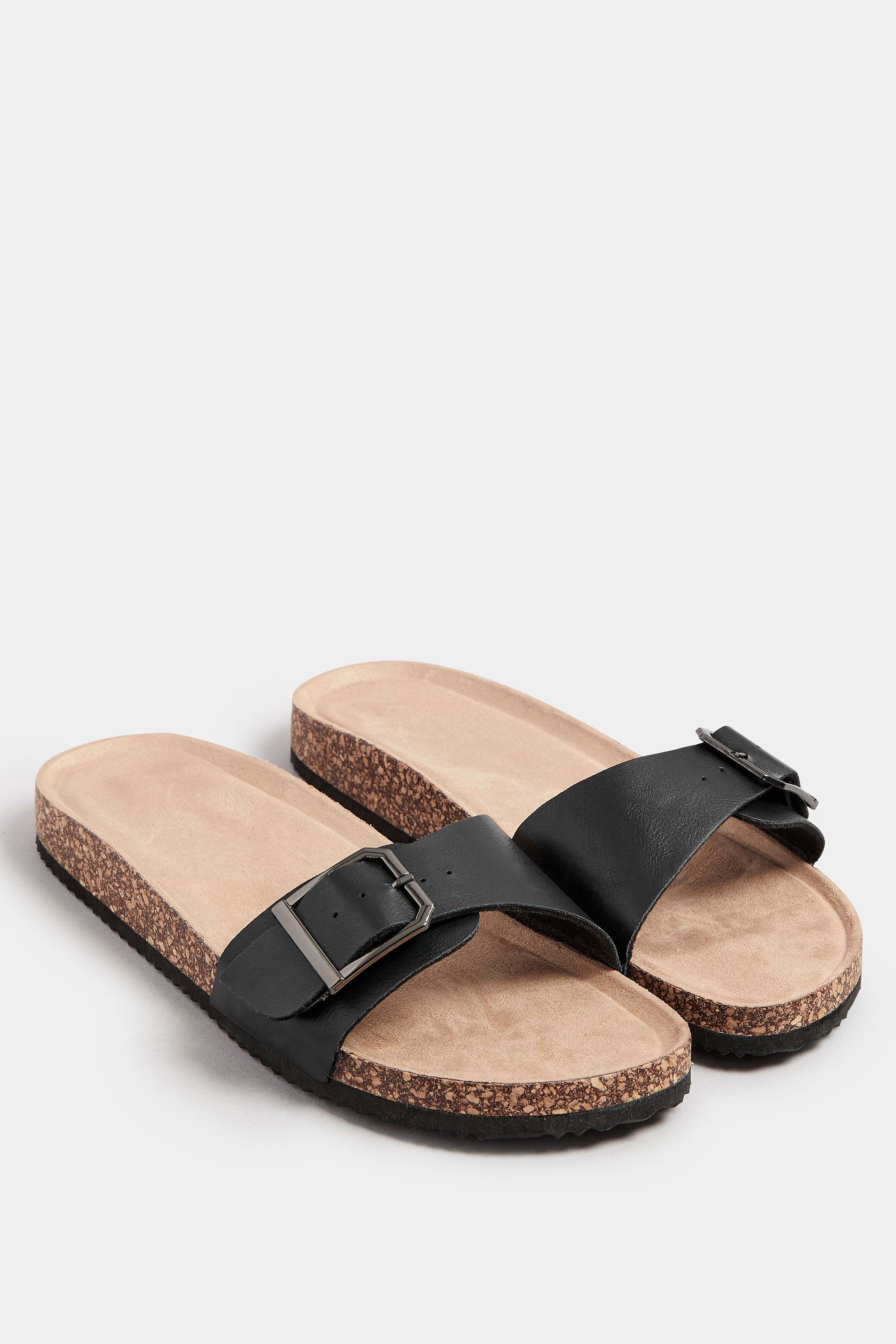  Sandales Noires à Boucles Pieds Extra Larges EEE