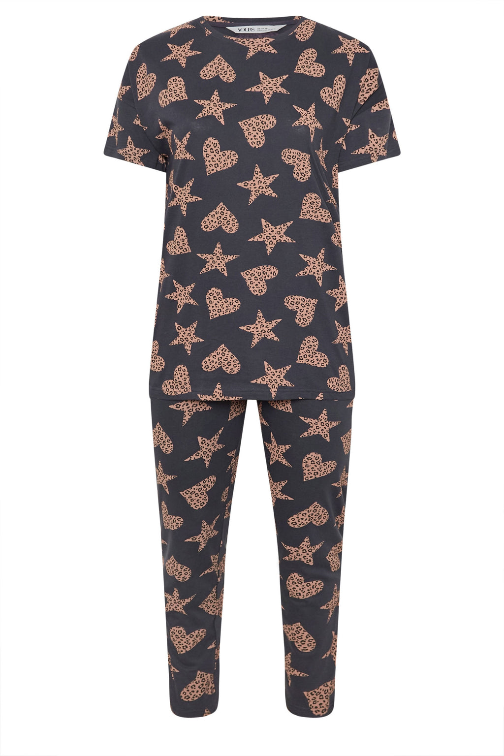  YOURS - Ensemble De Pyjama Gris Léopard Manches Courtes