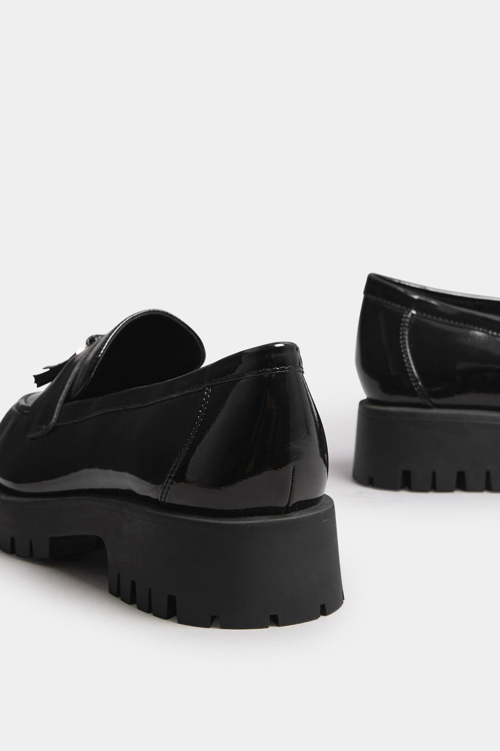  Mocassins Noirs Vernis à Pampilles, Coupe Extra Large EEE