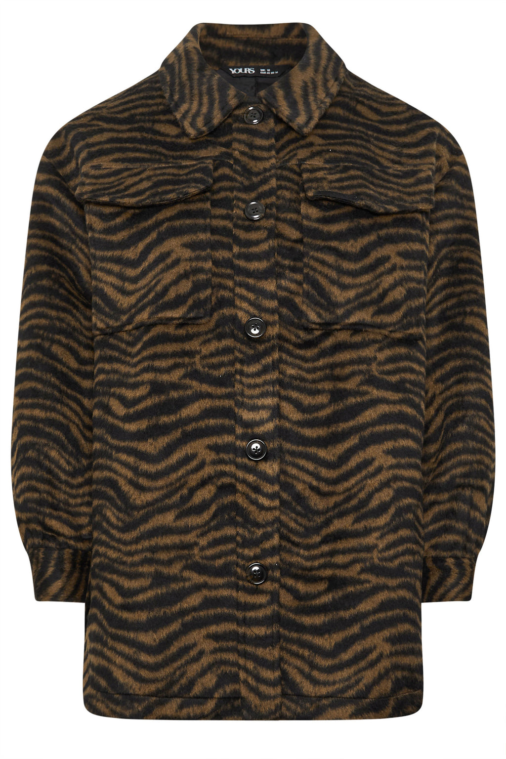  YOURS - Shacket Marron Zébré à Poches