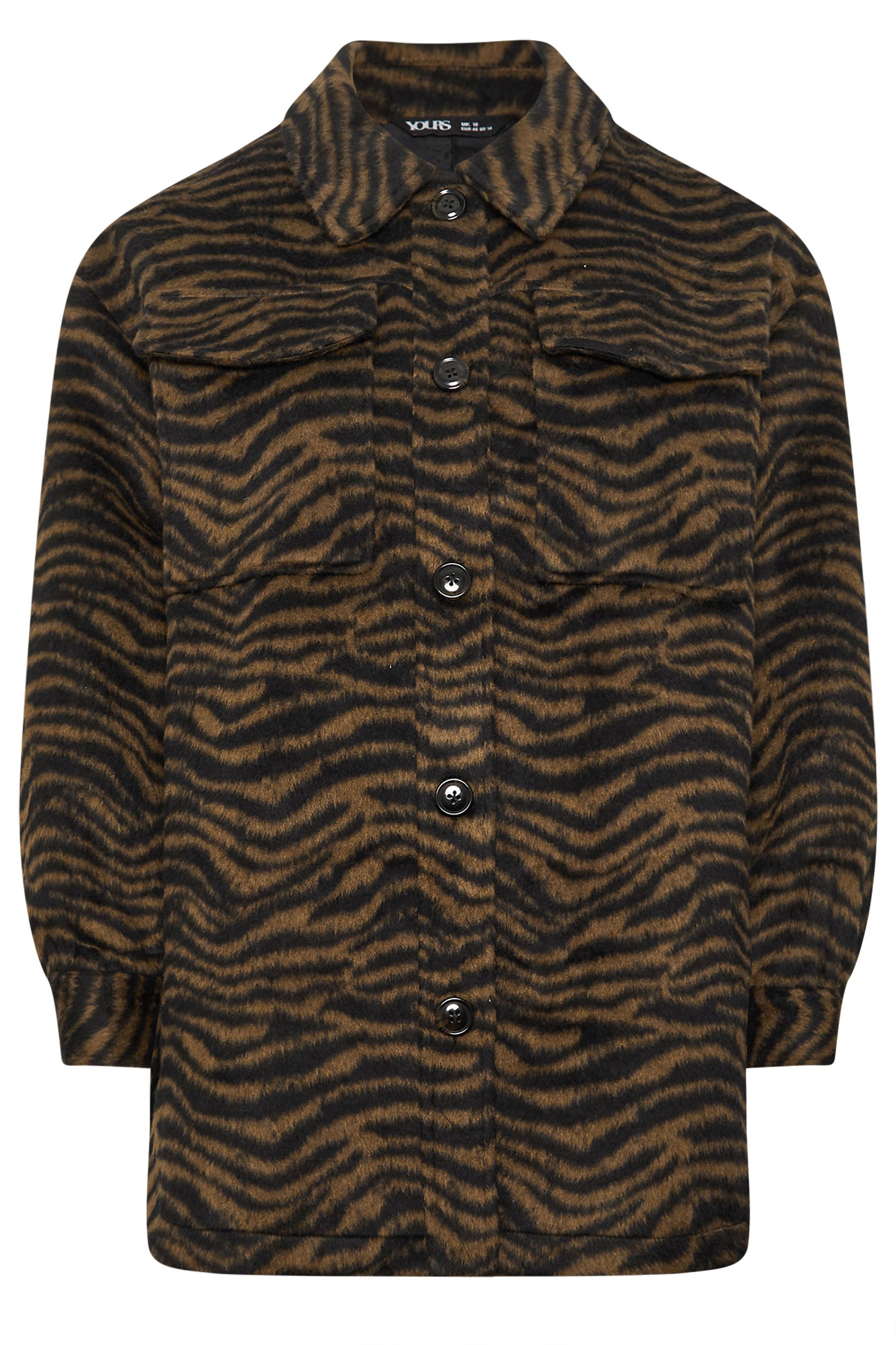  YOURS - Shacket Marron Zébré à Poches
