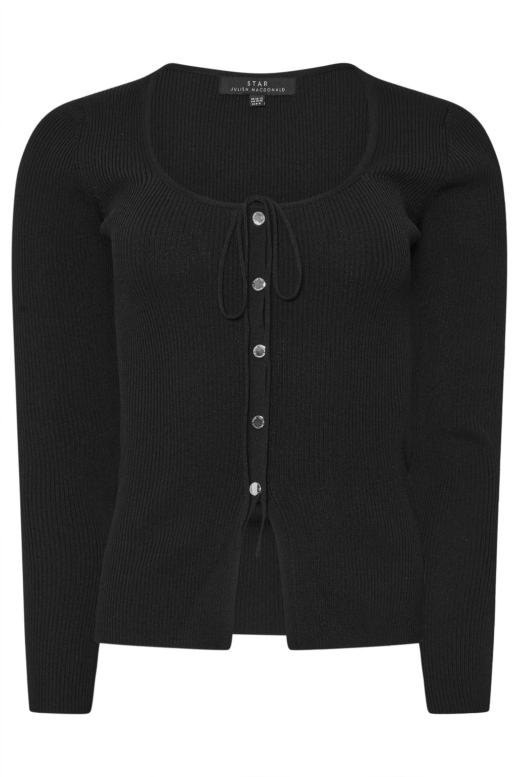  STAR Black Square Neck Tie Top