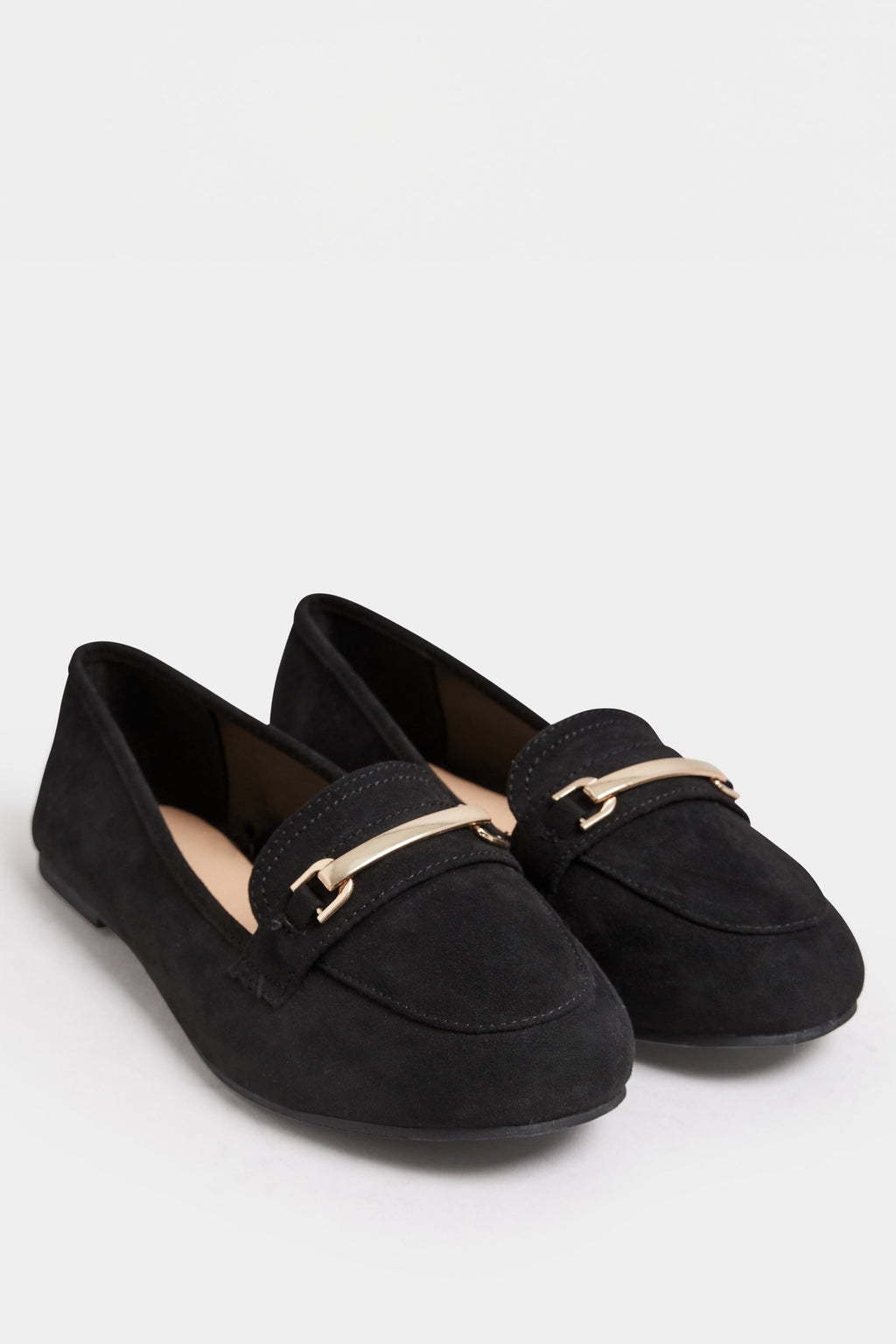  Mocassins Noirs Effet Cuir à Boucle Pieds Extra Larges EEE