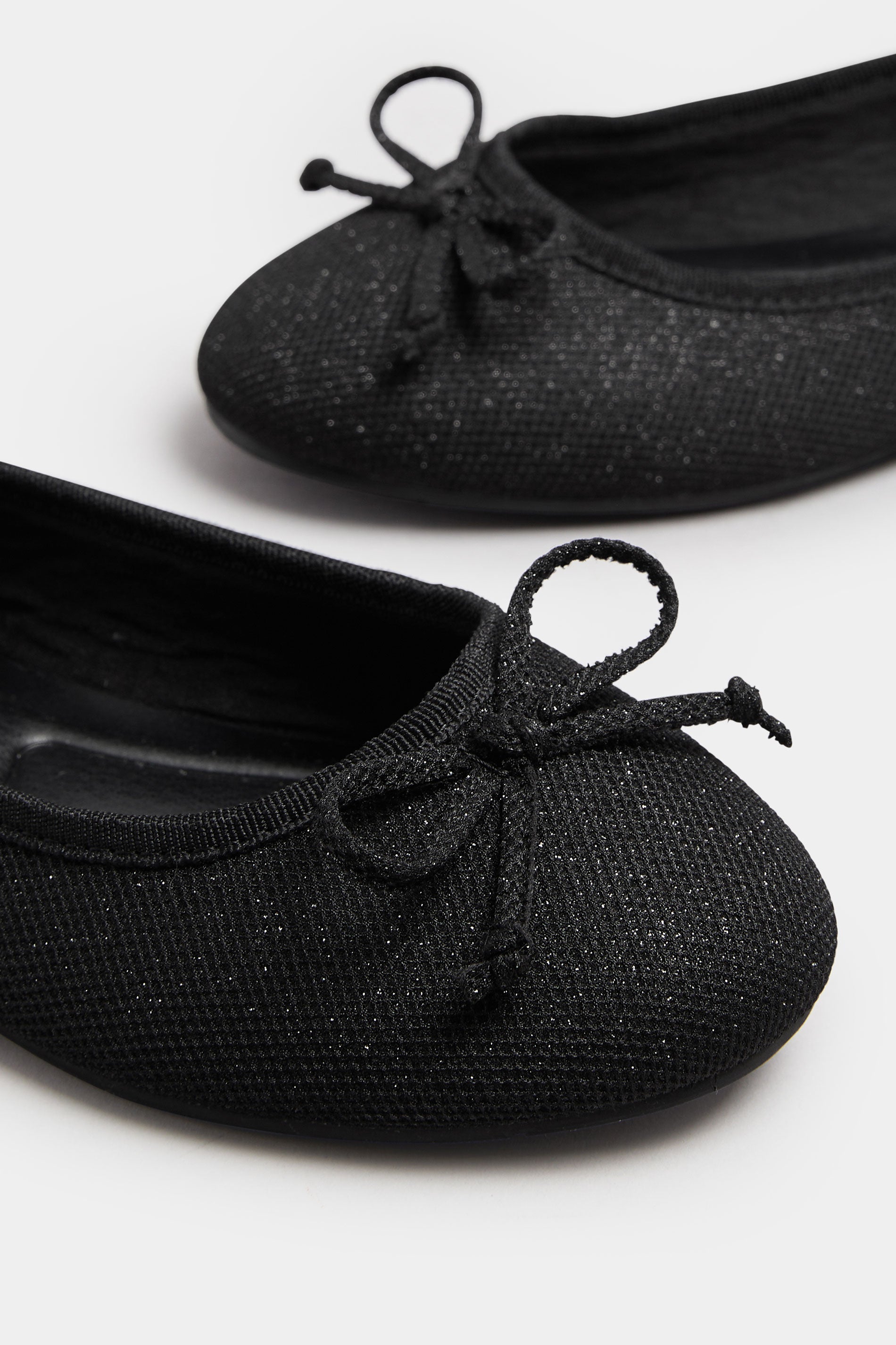  Ballerines Noires Pailletées Extra Larges EEE Fit