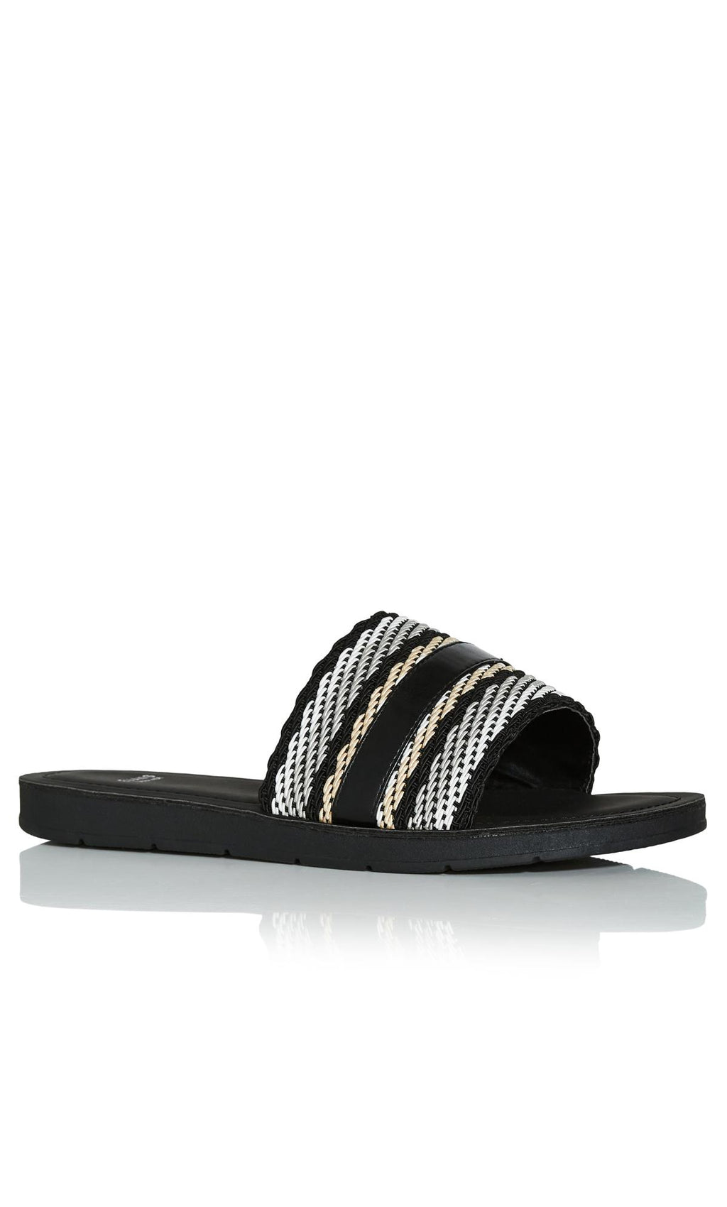  Evans Black & White Weave Sandal