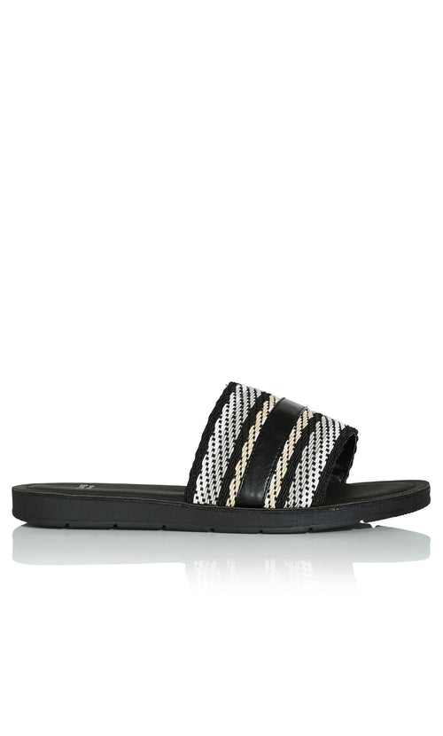  Evans Black & White Weave Sandal