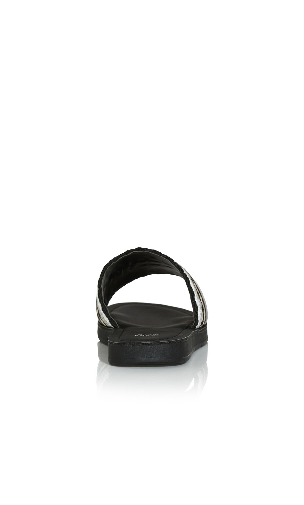  Evans Black & White Weave Sandal