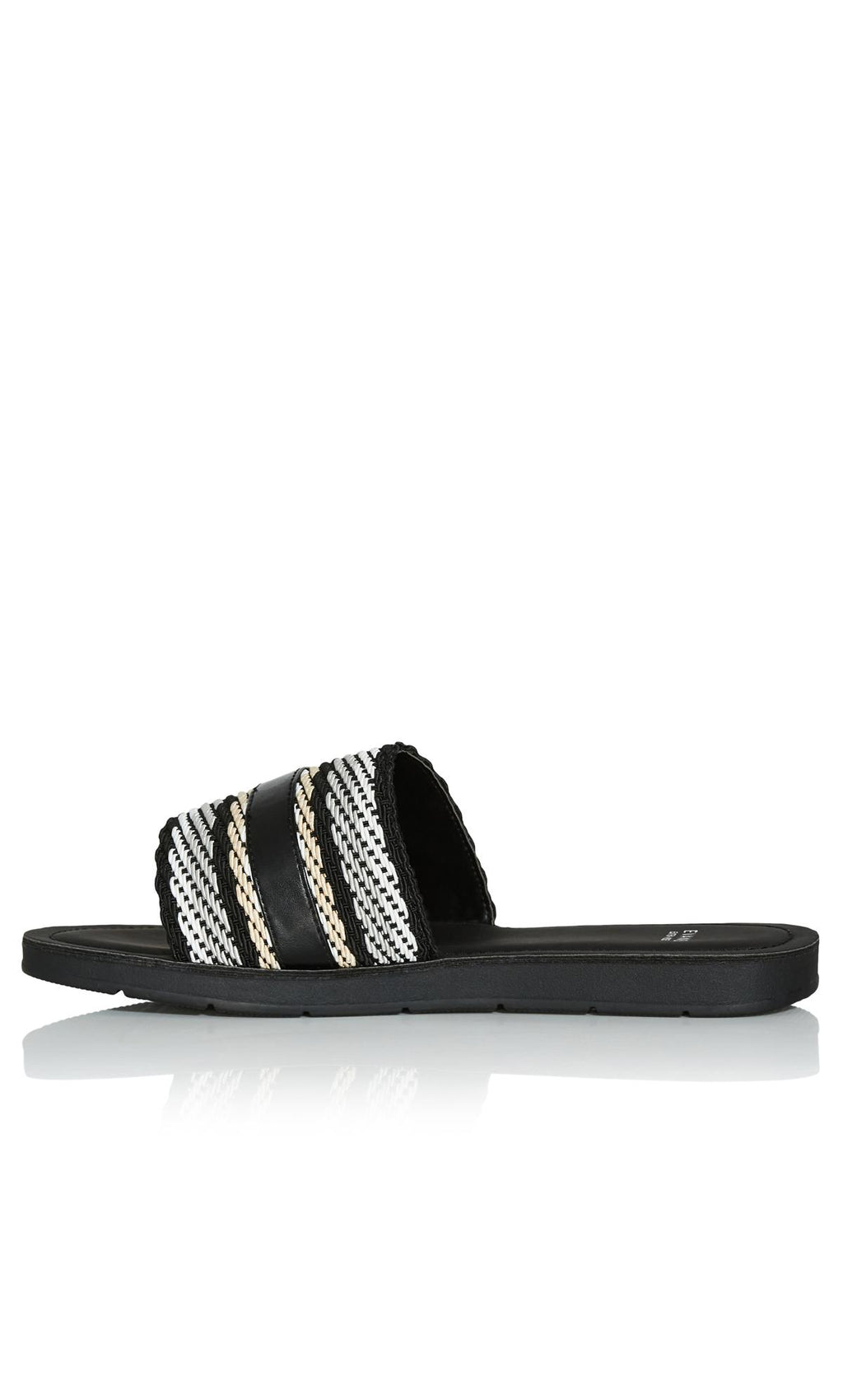  Evans Black & White Weave Sandal