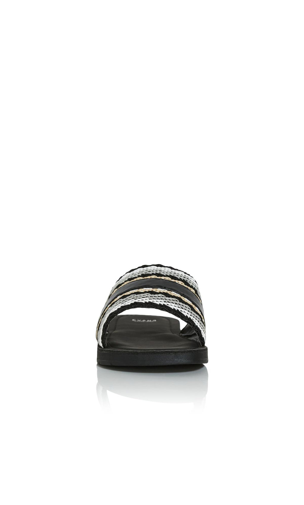  Evans Black & White Weave Sandal