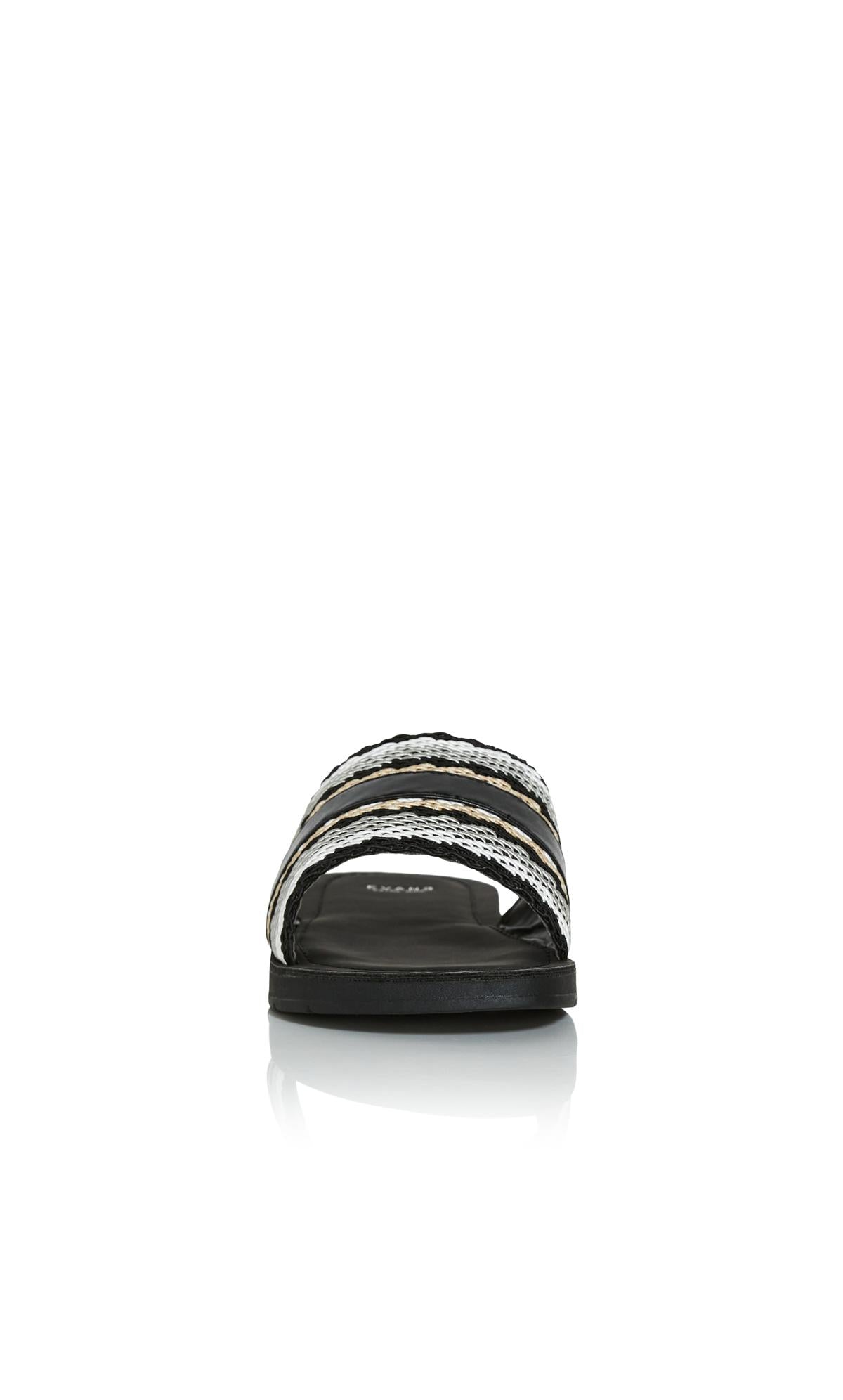  Evans Black & White Weave Sandal