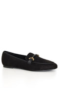  Evans Faux Suede Black Loafer