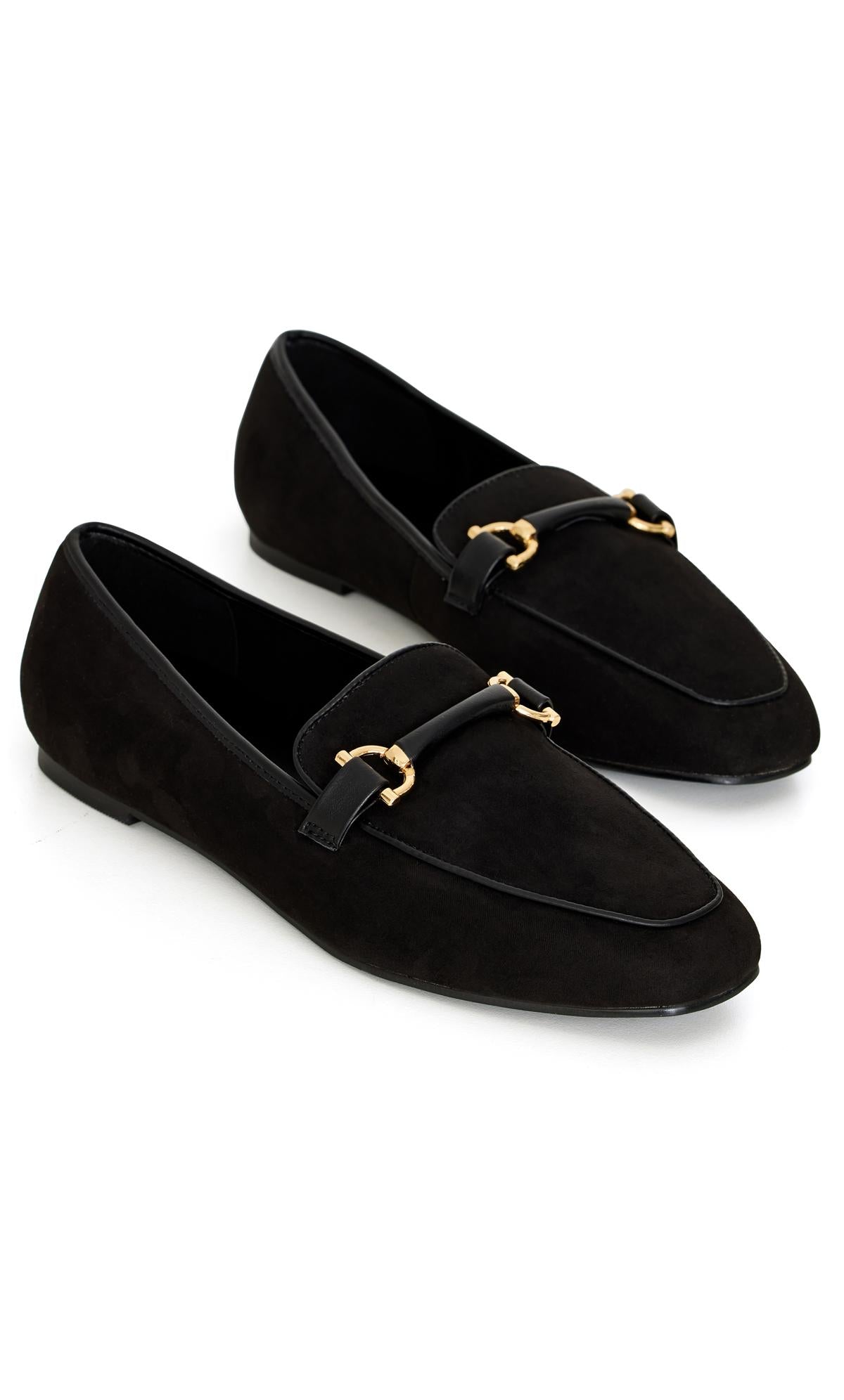  Evans Faux Suede Black Loafer