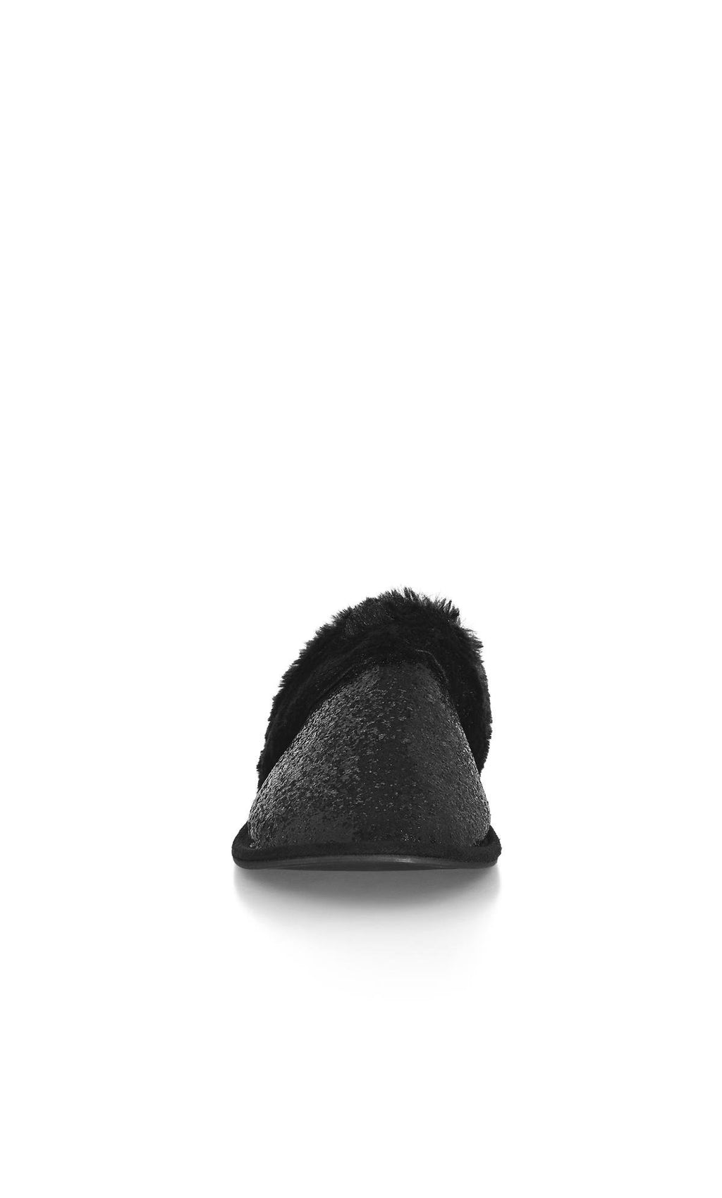  Evans Black Sequin Mule Slippers