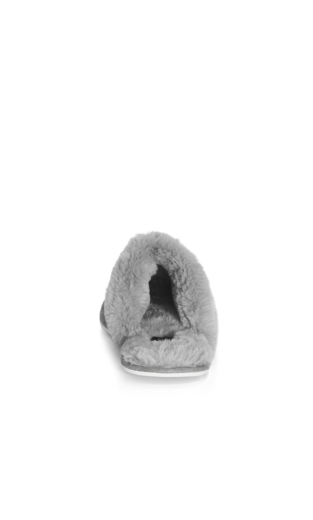  Evans Silver Glitter Faux Fur Lined Slipper