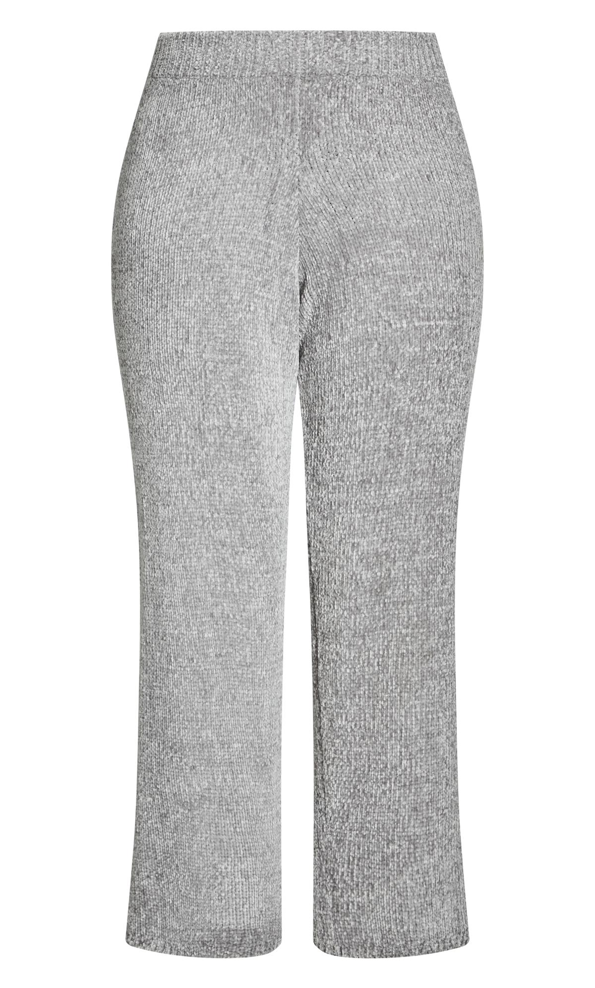  Evans Grey Knitted Chenille Wide Leg Jogger