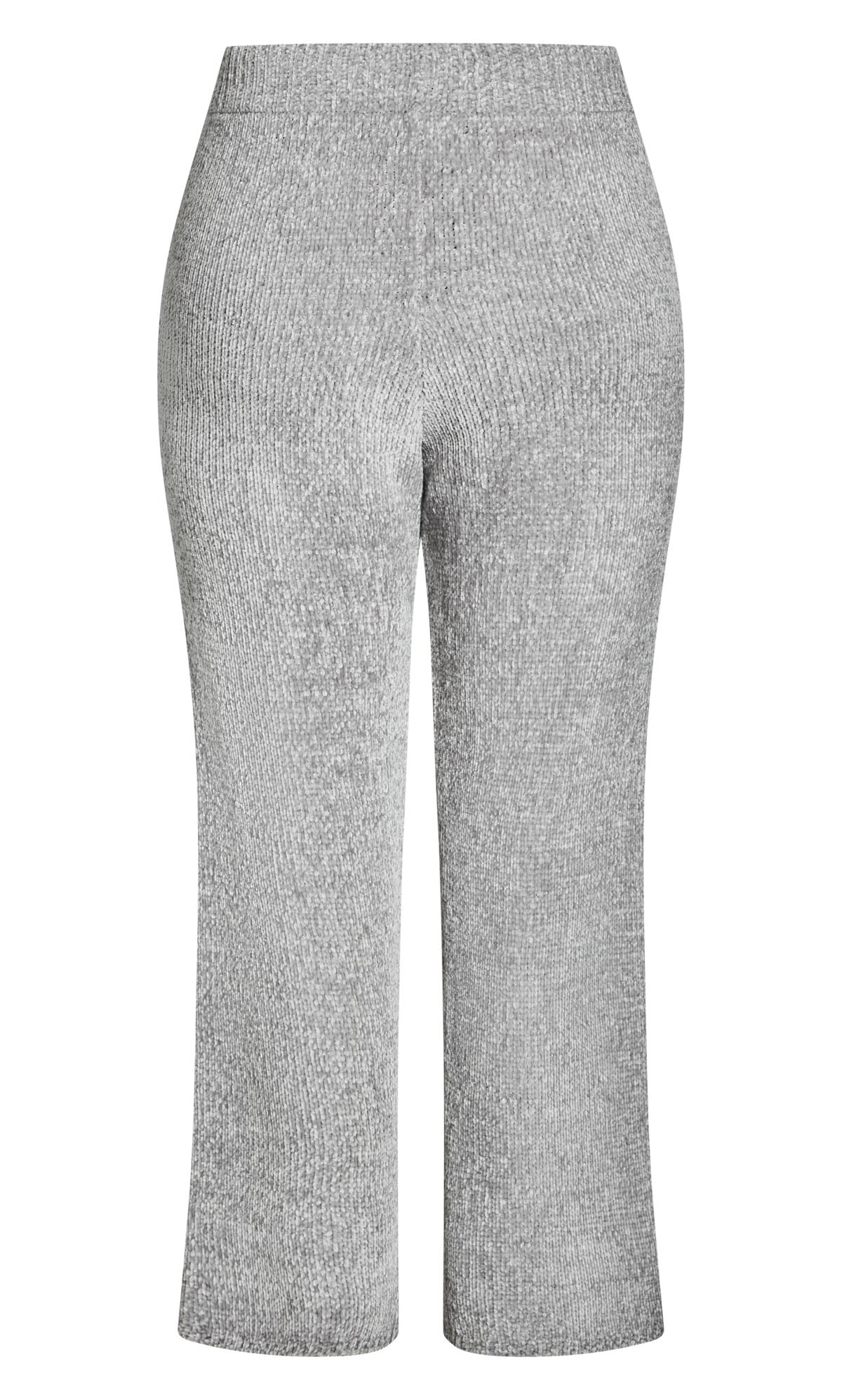  Evans Grey Knitted Chenille Wide Leg Jogger