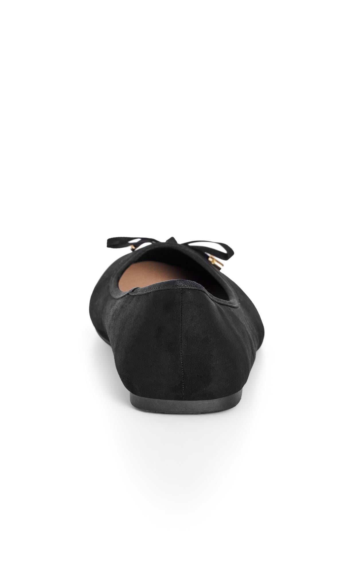  Evans Black WIDE FIT Bow Ballet Flat