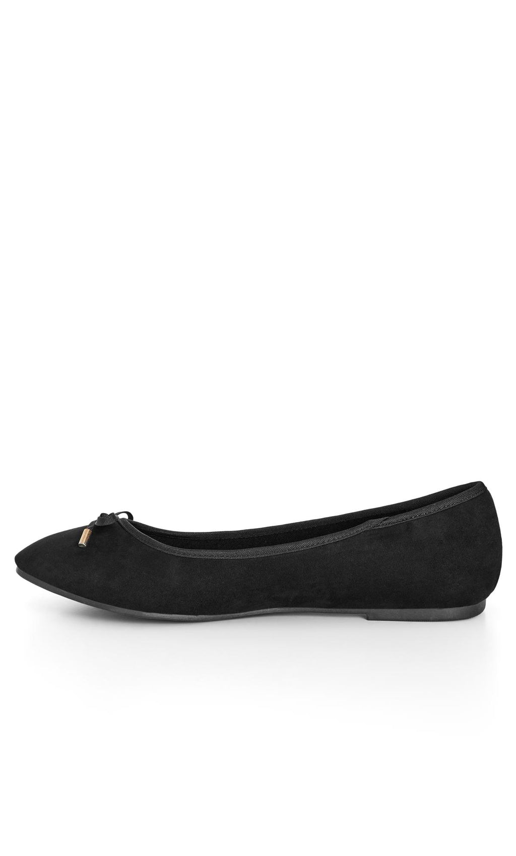  Evans Black WIDE FIT Bow Ballet Flat