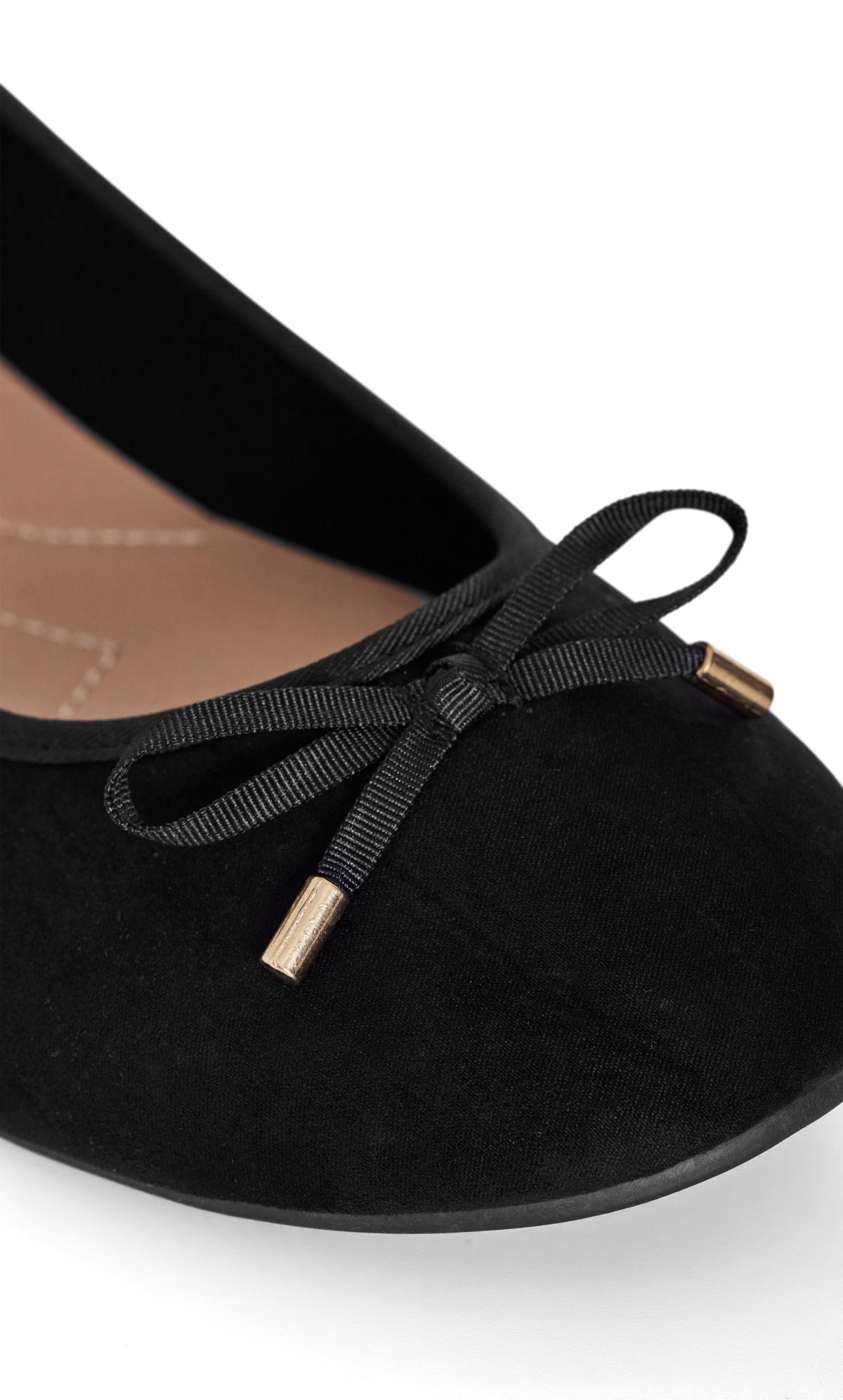  Evans Black WIDE FIT Bow Ballet Flat