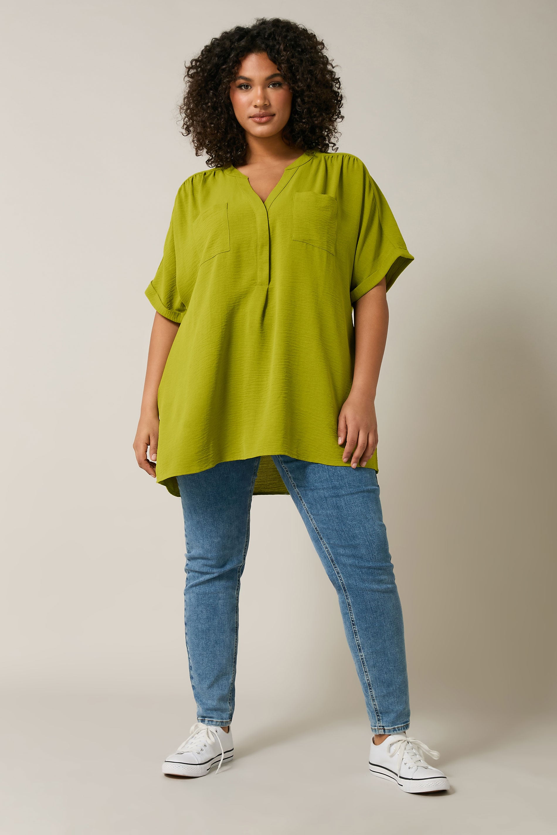  EVANS Curve Chartreuse Green Overhead Utility Shirt