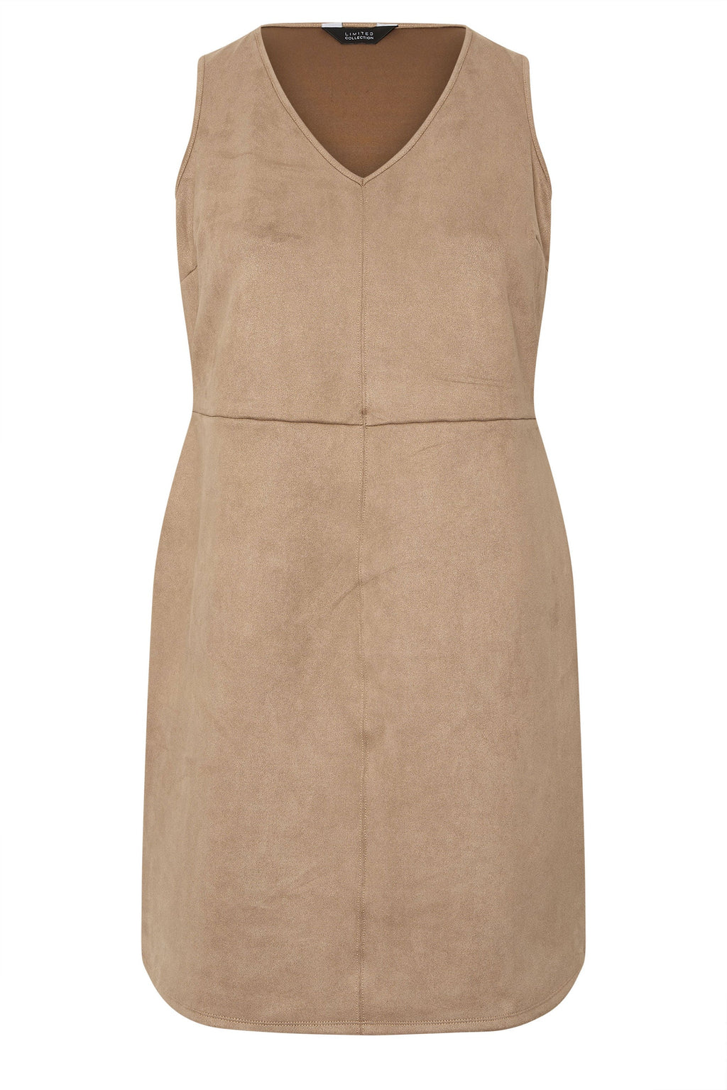  LIMITED COLLECTION - Robe Beige Coupe Droite Effet Daim