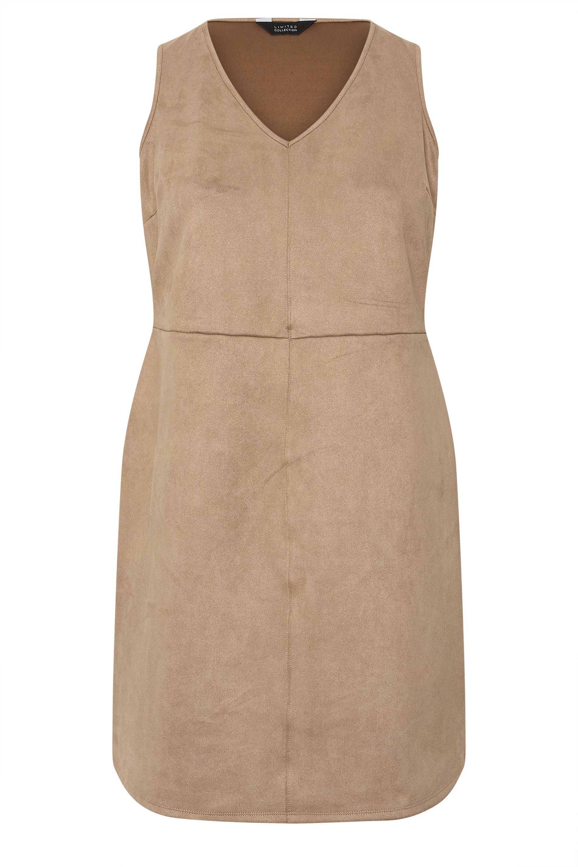  LIMITED COLLECTION - Robe Beige Coupe Droite Effet Daim