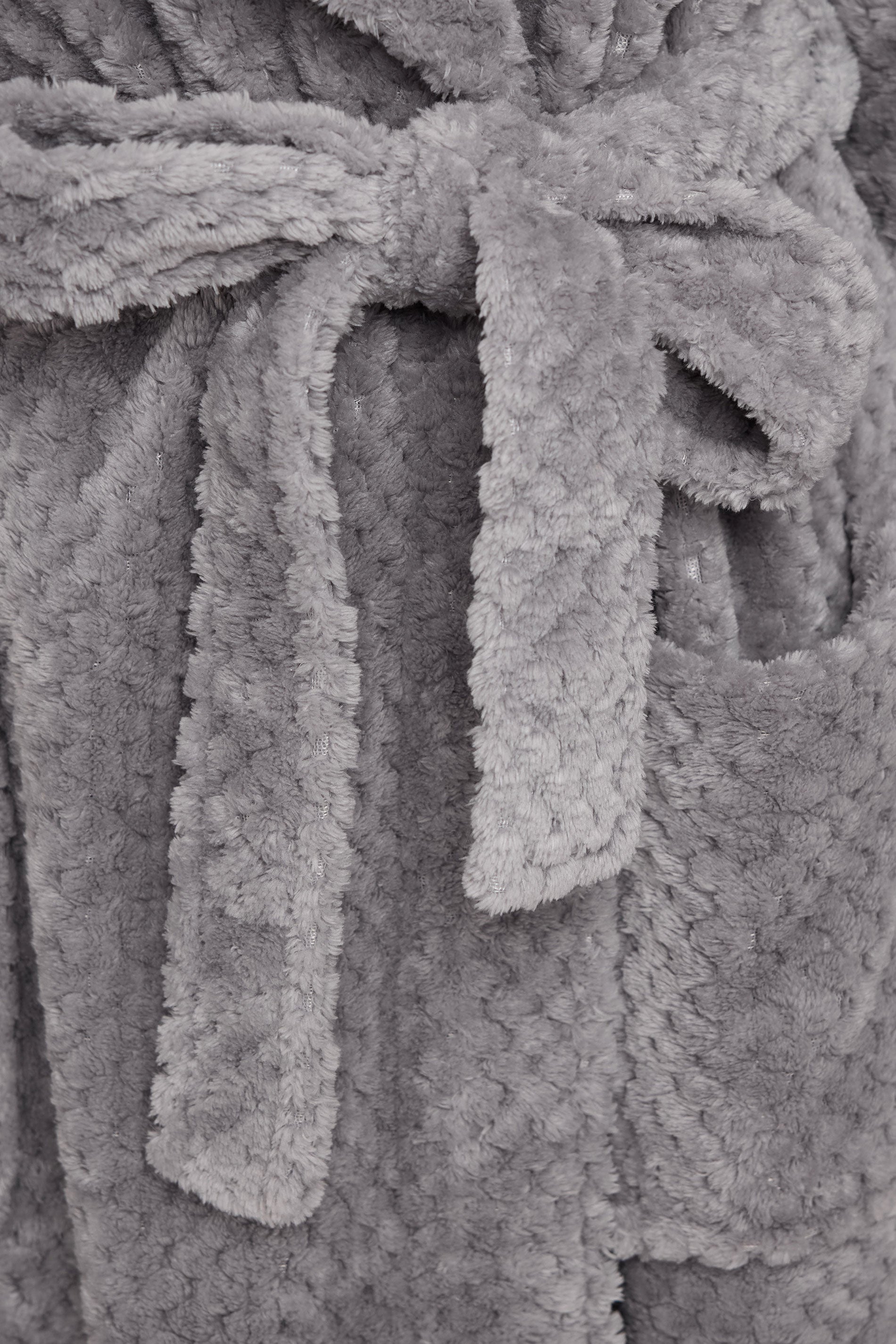  M&Co Grey Textured Shawl Dressing Gown