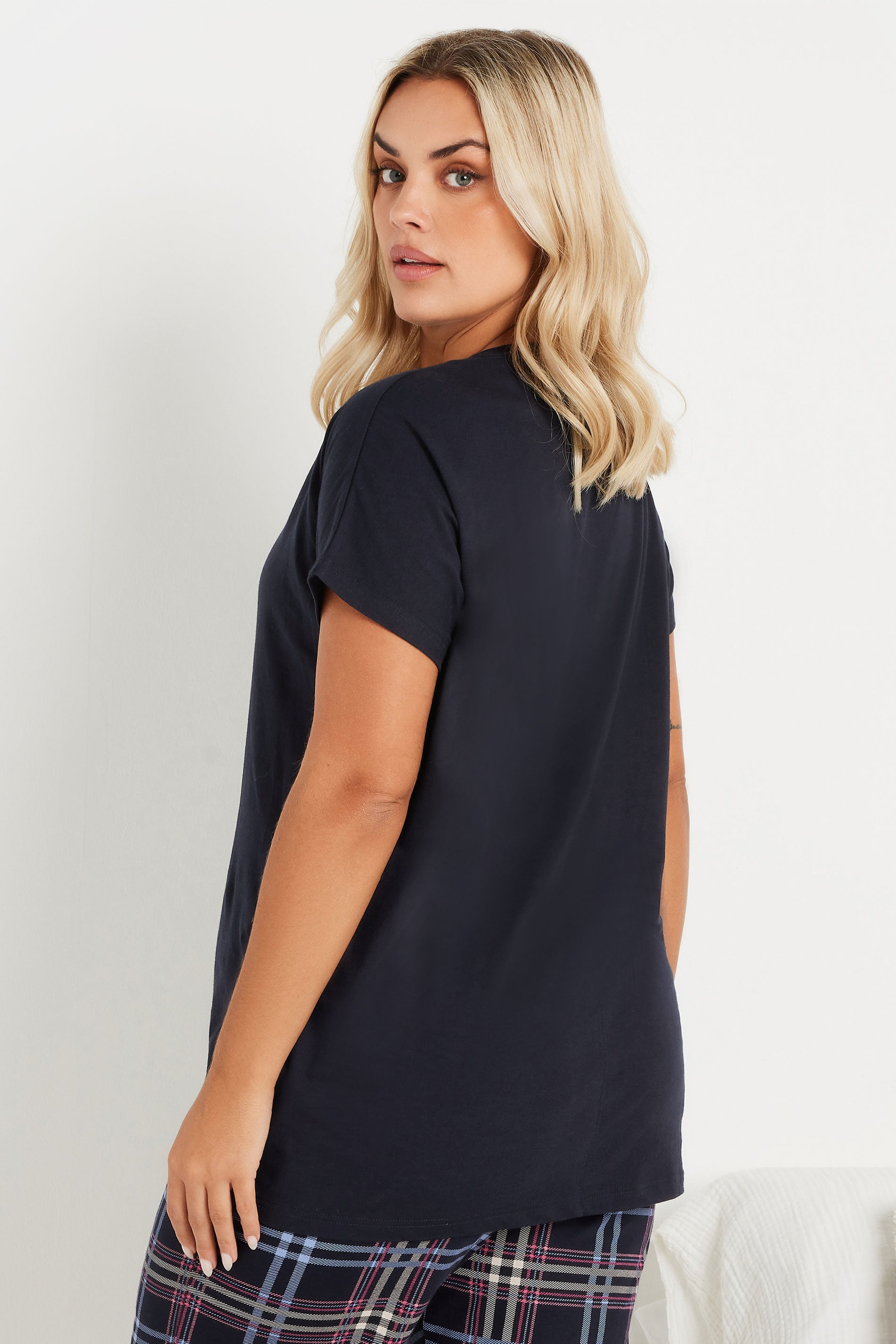  YOURS - Haut De Pyjama Bleu Marine En Coton