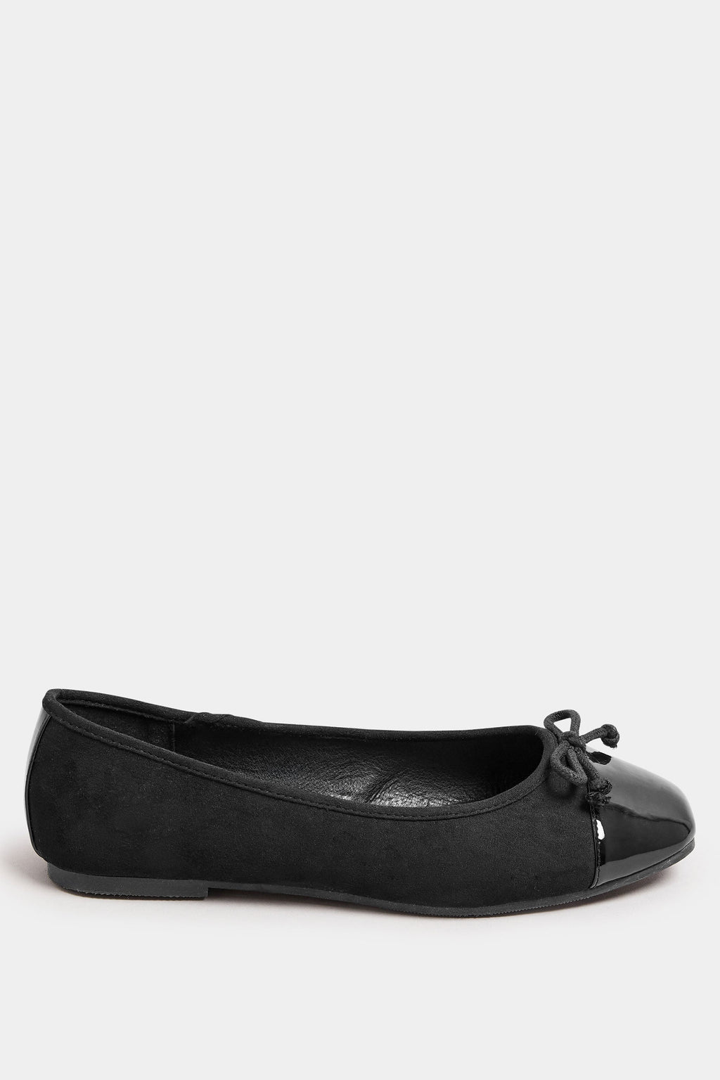  Ballerines Noires Carrées à Noeuds Vernies Pieds Extra Larges EEE