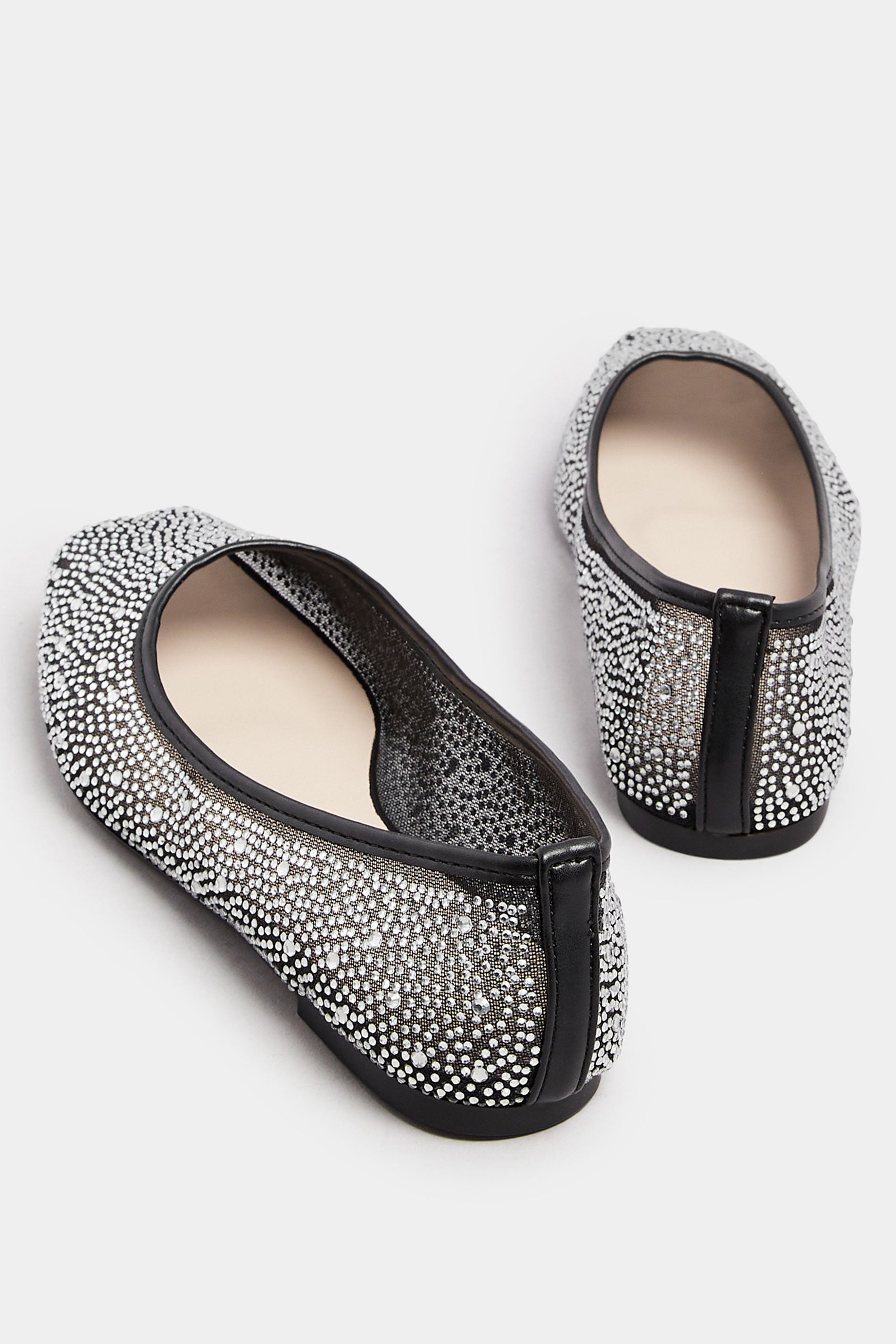  Ballerines Noires à Strass Pieds Larges E