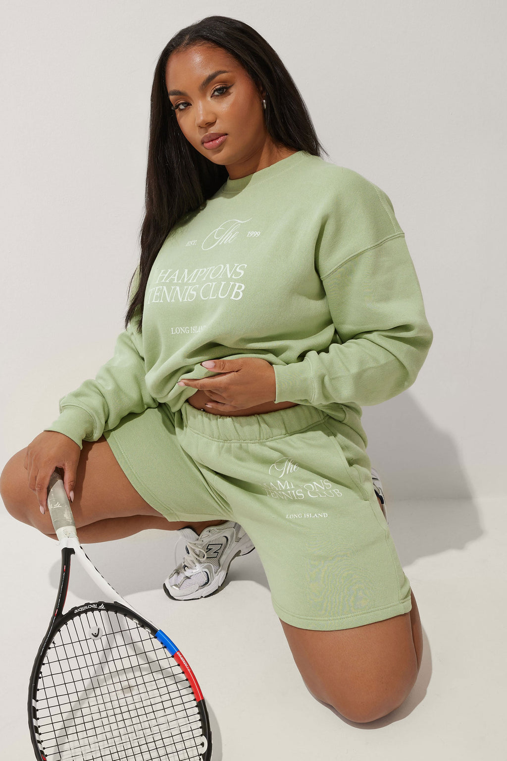  LIMITED COLLECTION - Short En Jersey Vert Pastel 'Tennis Club'