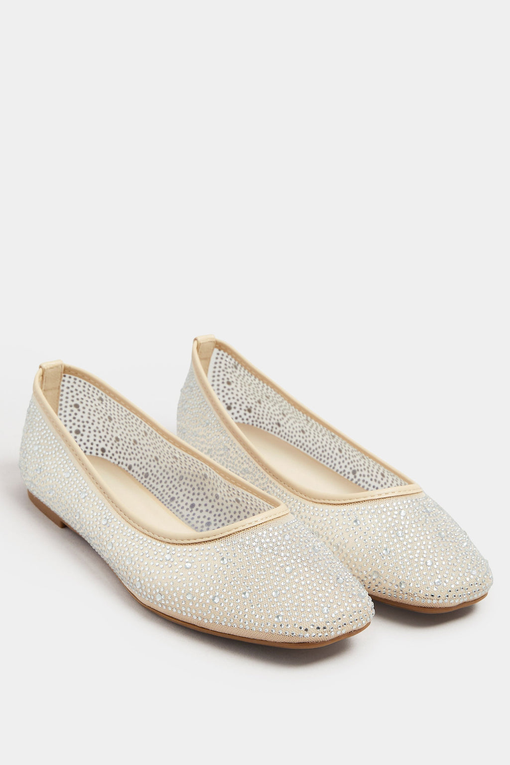  Ballerines Nudes à Strass Pieds Larges E