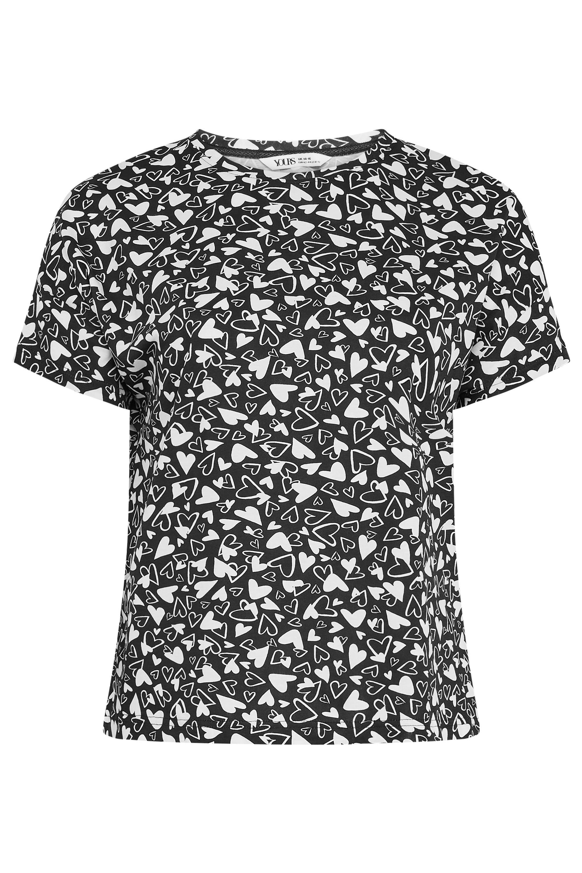  YOURS - Lot De 4 Pièces De Pyjamas Noir & Blanc Slogan