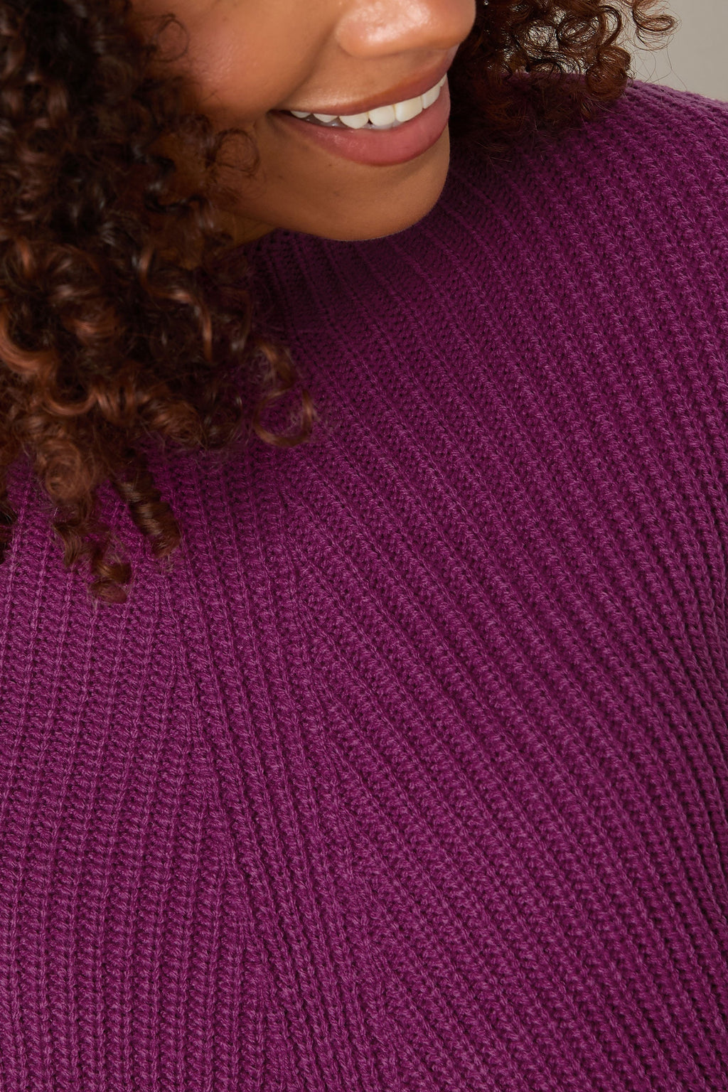  M&Co Berry Purple Funnel Neck Knitted Jumper