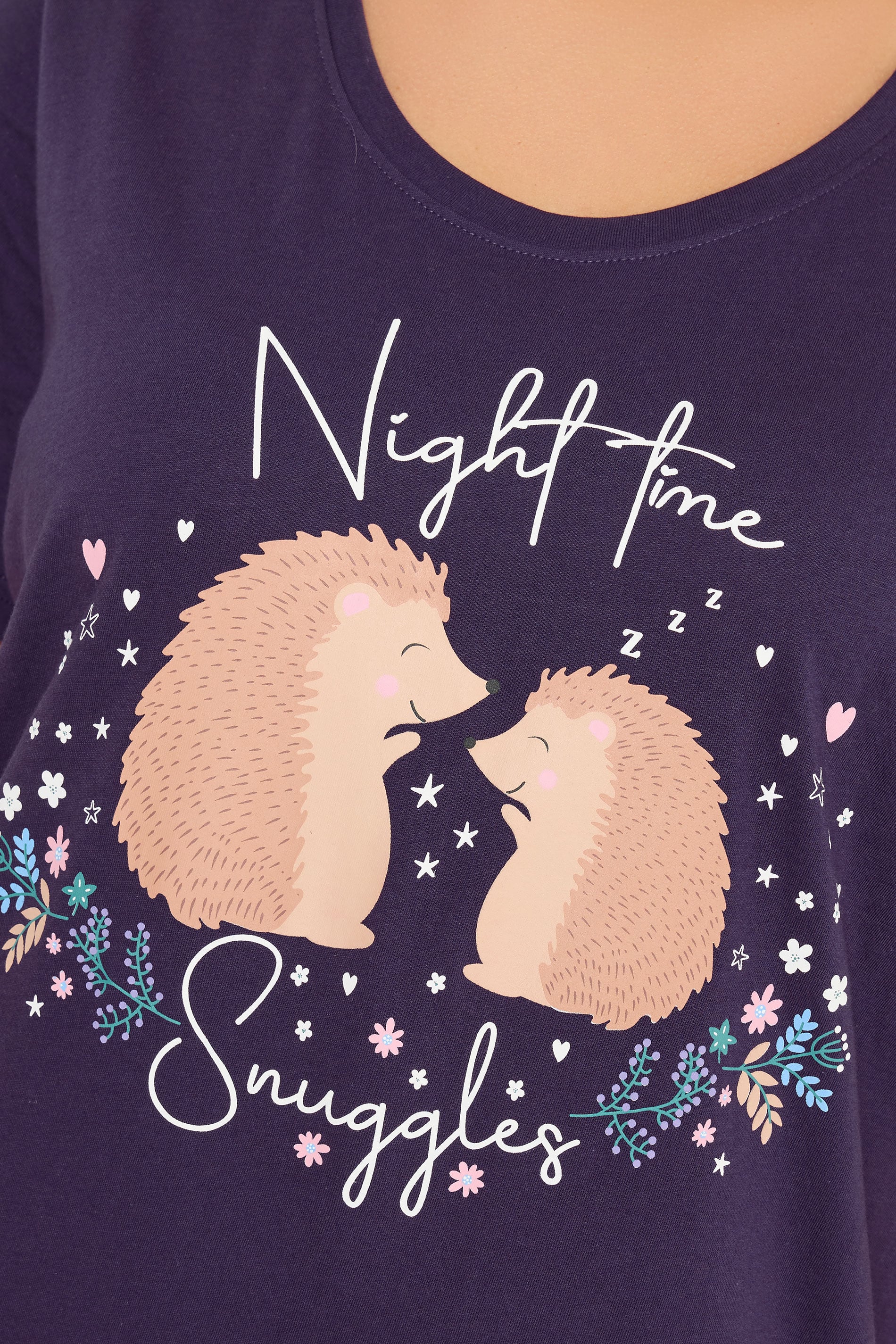  YOURS Curve Chemise De Nuit Violette « Nighttime Snuggles » Hérisson