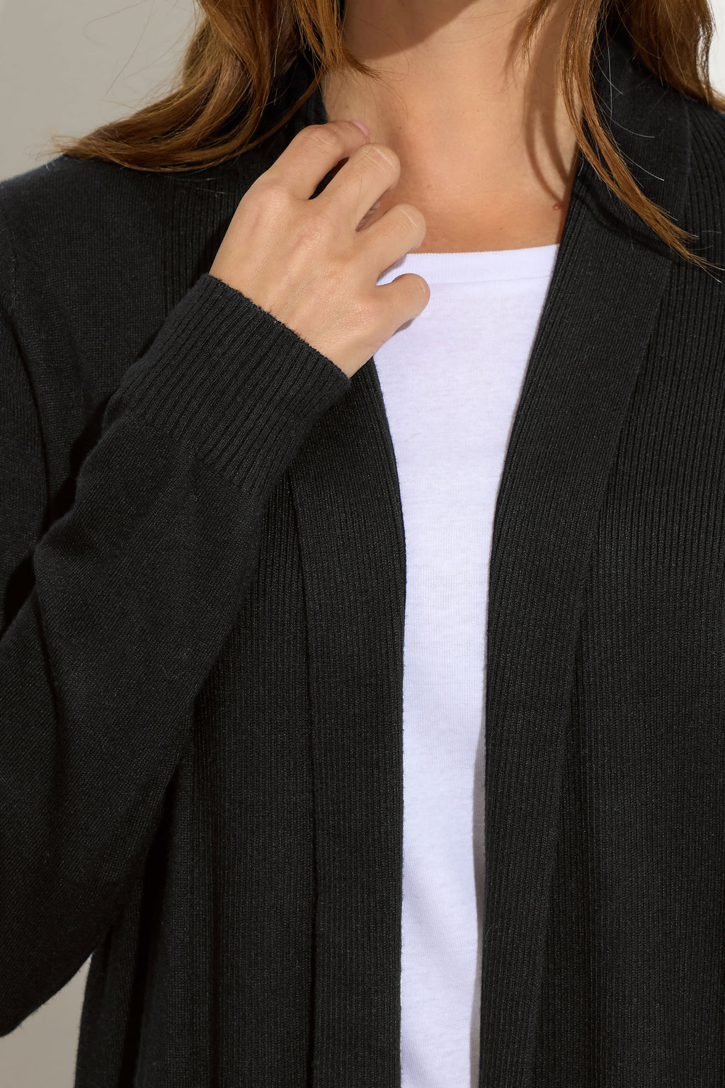  M&Co Black Shawl Collar Cardigan