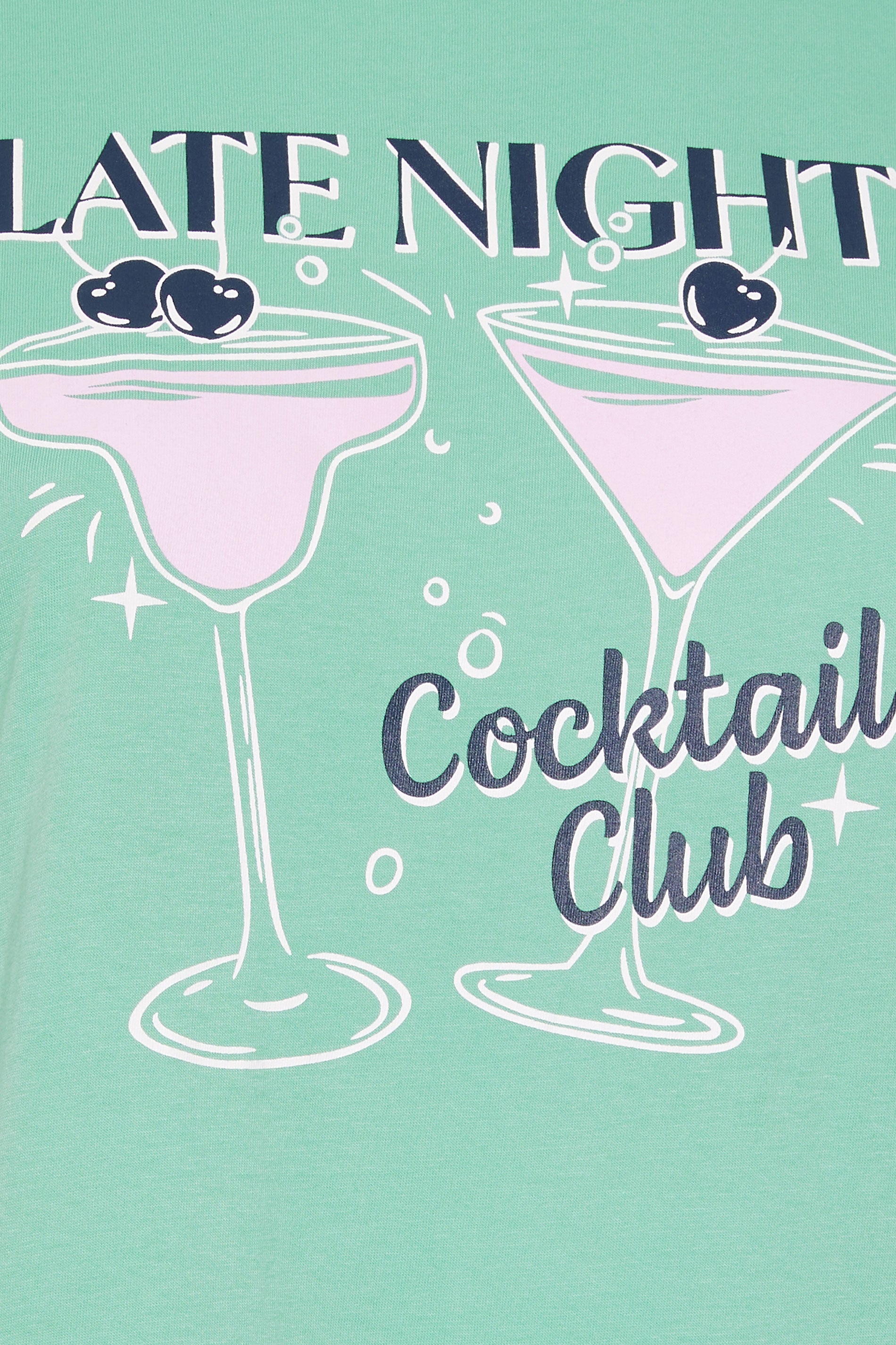  YOURS Lot De 2 Chemises De Nuit Green Cocktail Print