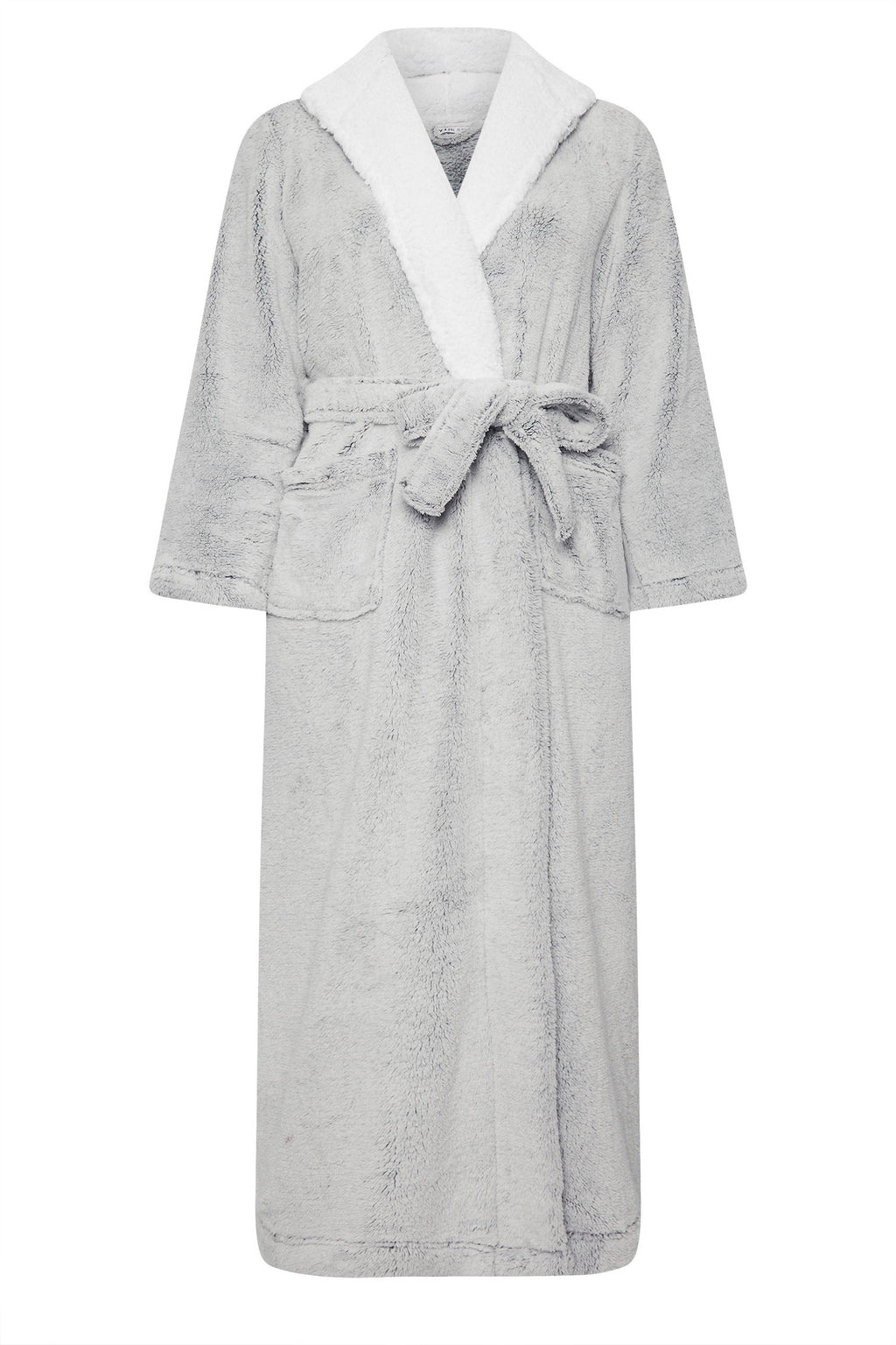  YOURS - Robe De Chambre Grise Maxi à Capuche
