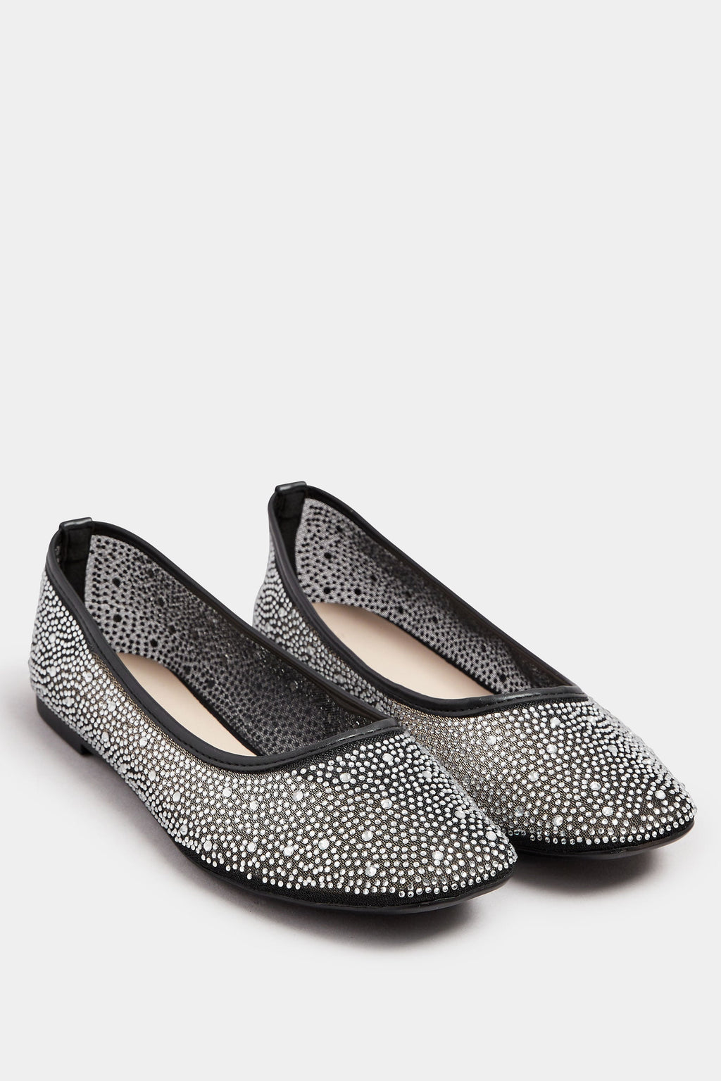  Ballerines Noires à Strass Pieds Larges E
