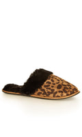  Evans Brown Leopard Print Slipper