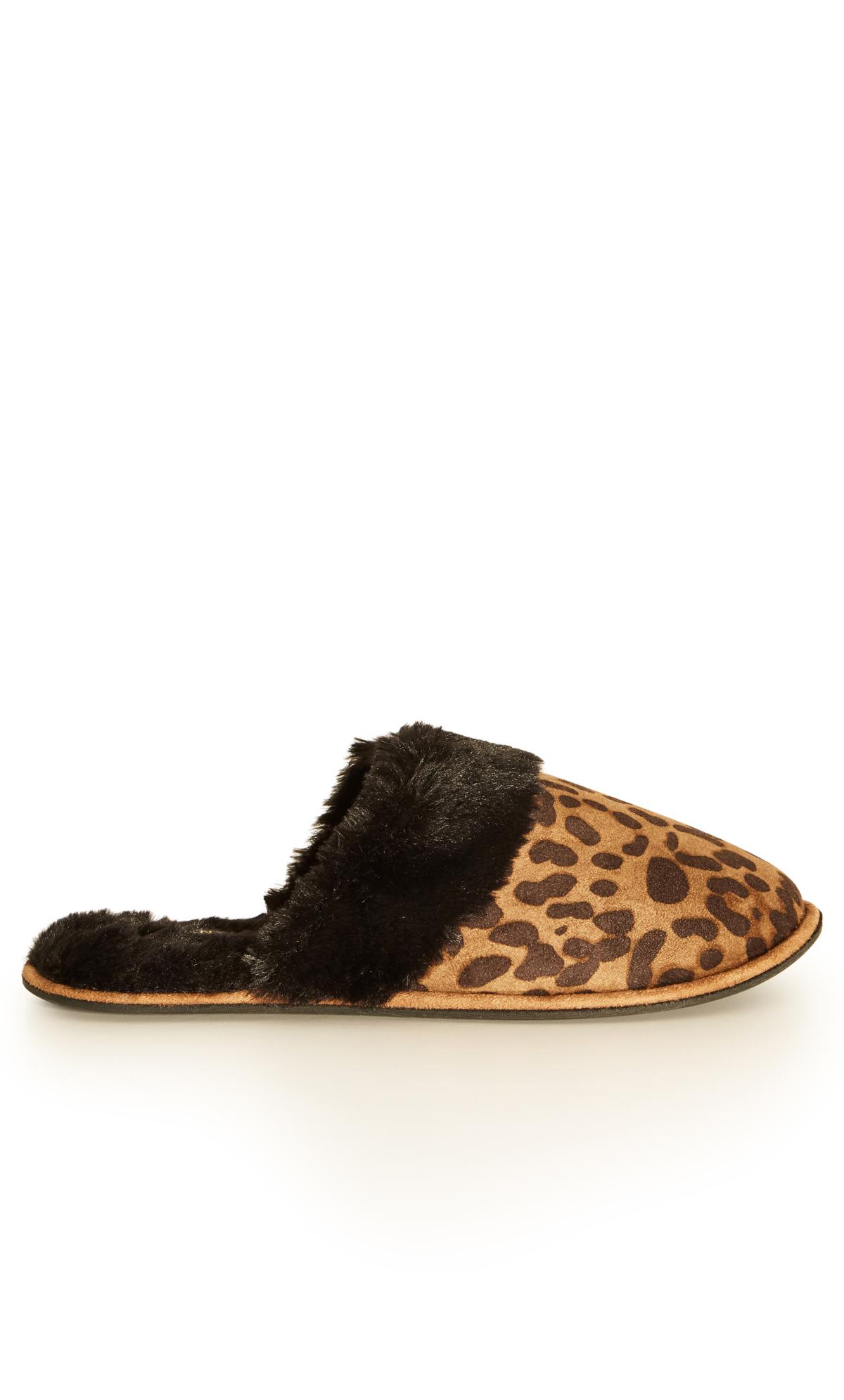  Evans Brown Leopard Print Slipper