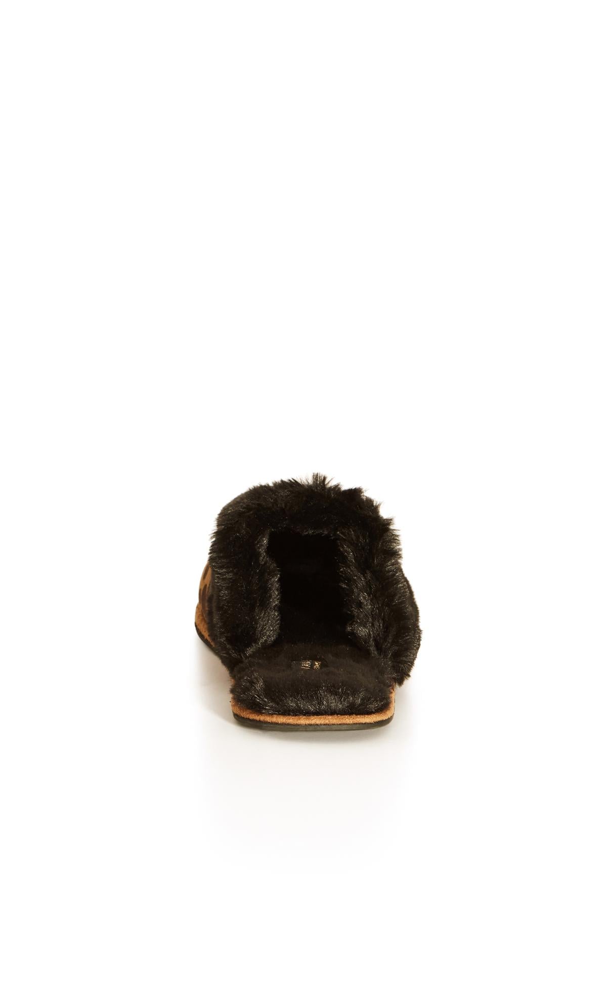  Evans Brown Leopard Print Slipper